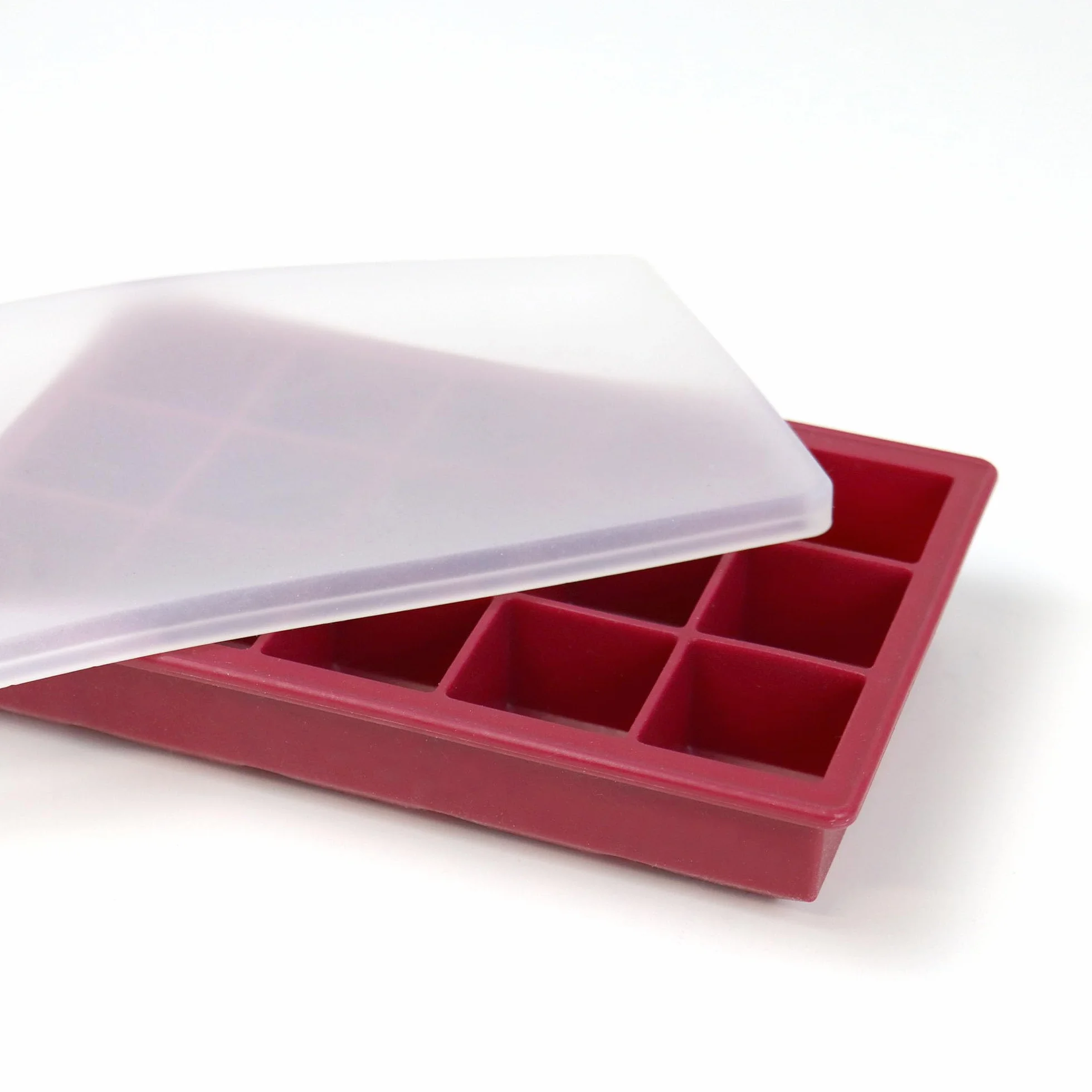 Jata Hogar HACC4540 Cubitera Silicona Grande con Tapa 15 Cubitos 3x3 cm Apilable Antiderrames Horno Microondas Lavavajillas