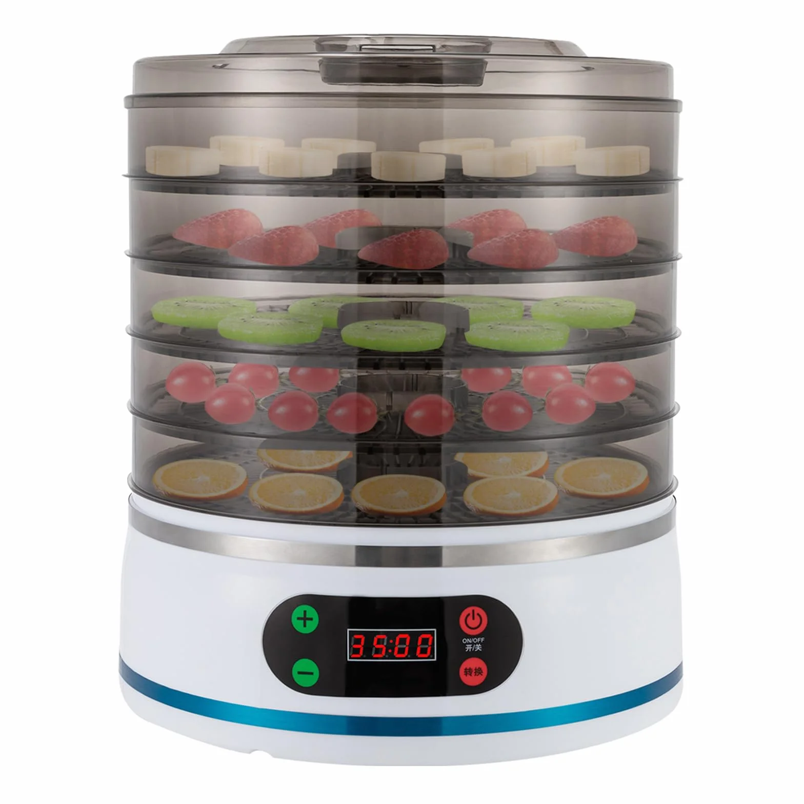 Deshidratador eléctrico de 350 W, 5 pisos, 28 x 32 cm para frutas, verduras, carne y hierbas
