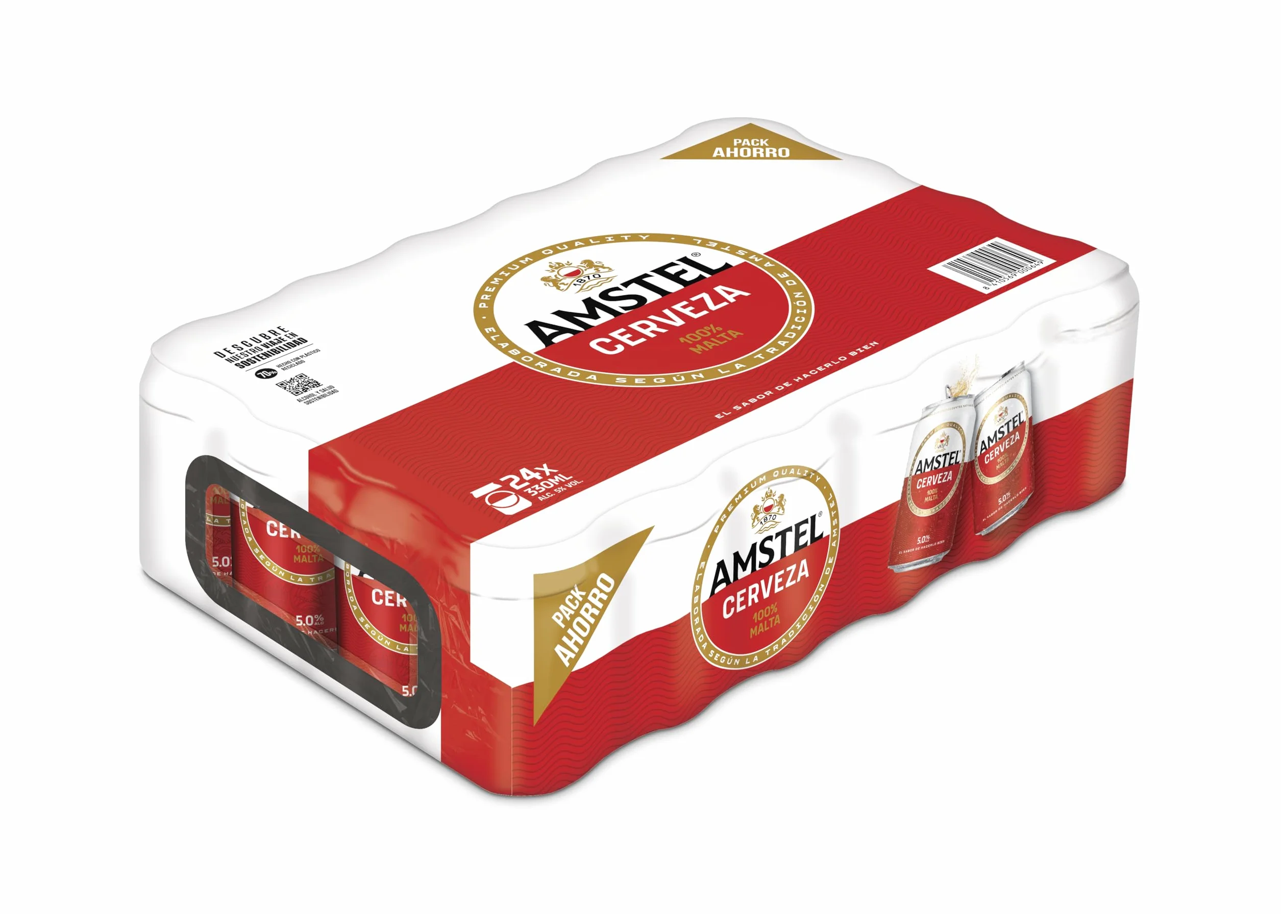 Amstel Cerveza Lager Pack Lata, 24 x 33cl