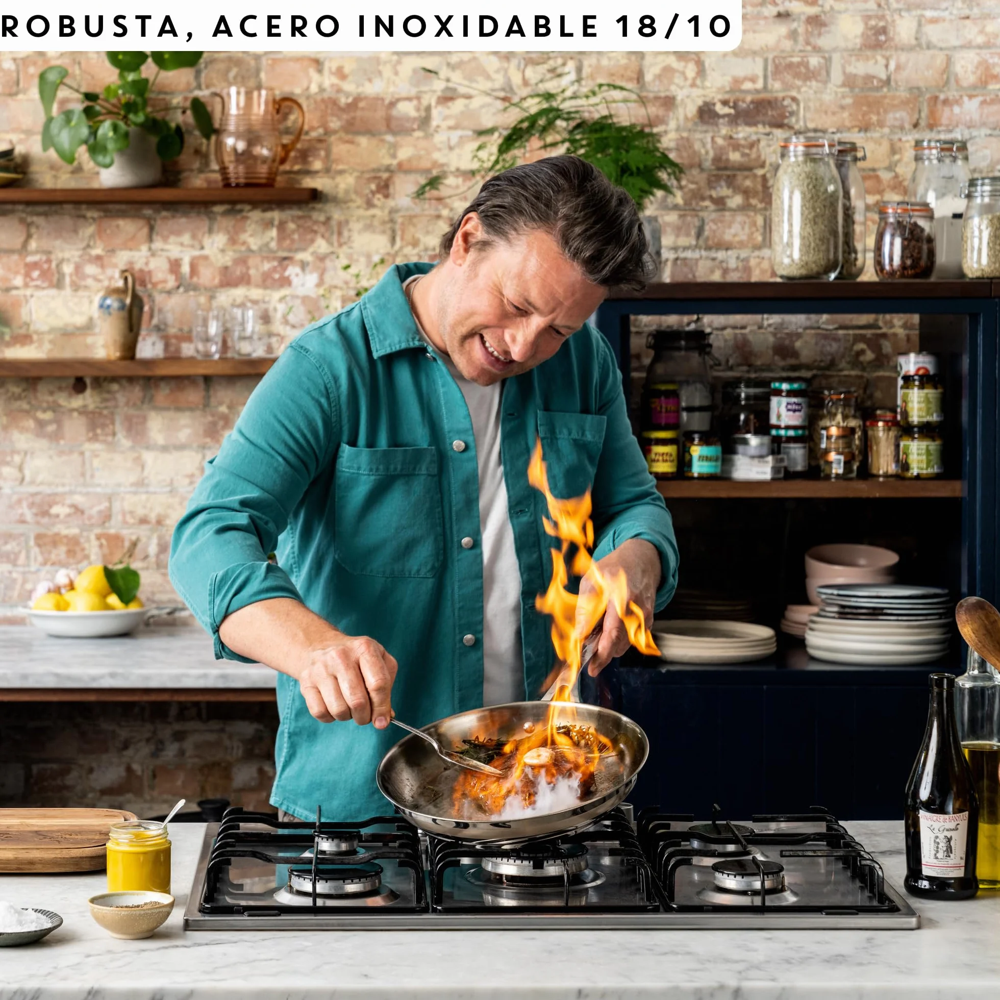 Tefal Sartén de acero inoxidable 24 cm Jamie Oliver Thermo-Fusion Apto inducción