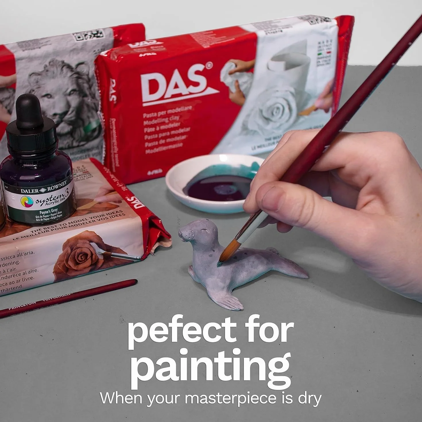 Masa para modelar DAS 500 g color Blanco