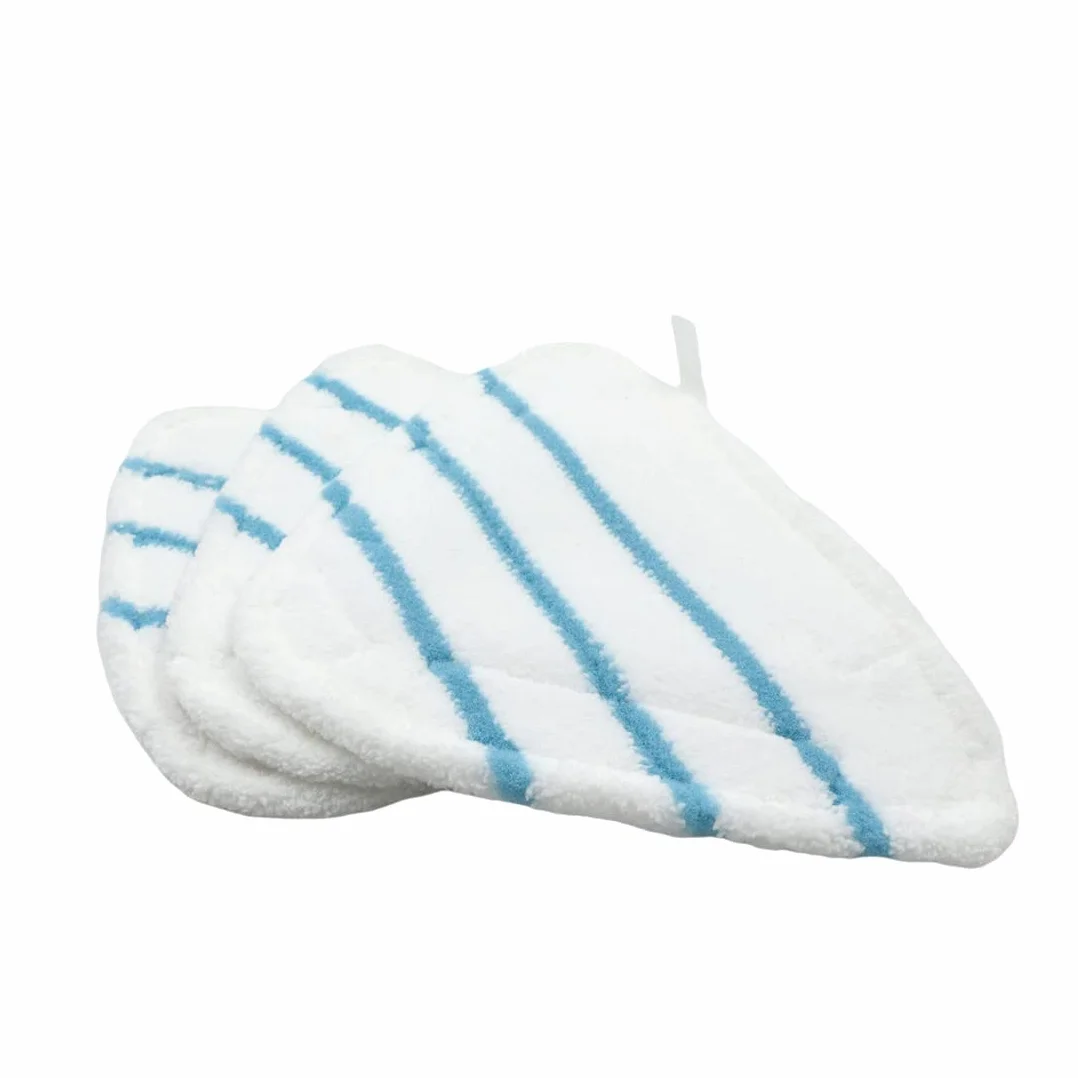 Accesorios para la limpieza vapor, Juego 3 piezas microfibra de almohadillas de repuesto de escoba de vapor con paños de repuesto triangulares Almohadillas de fregona de escoba (blanco)