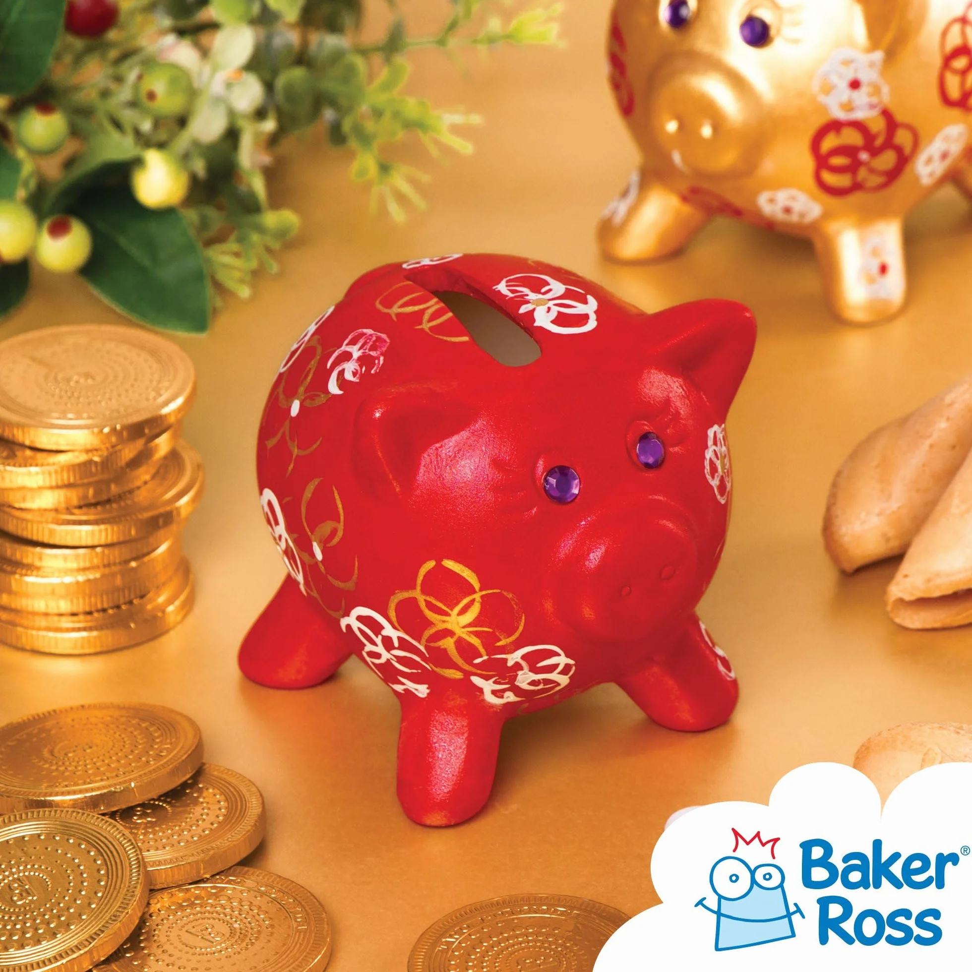 Baker Ross Huchas de cerámica en forma de cerdito Pack de 4