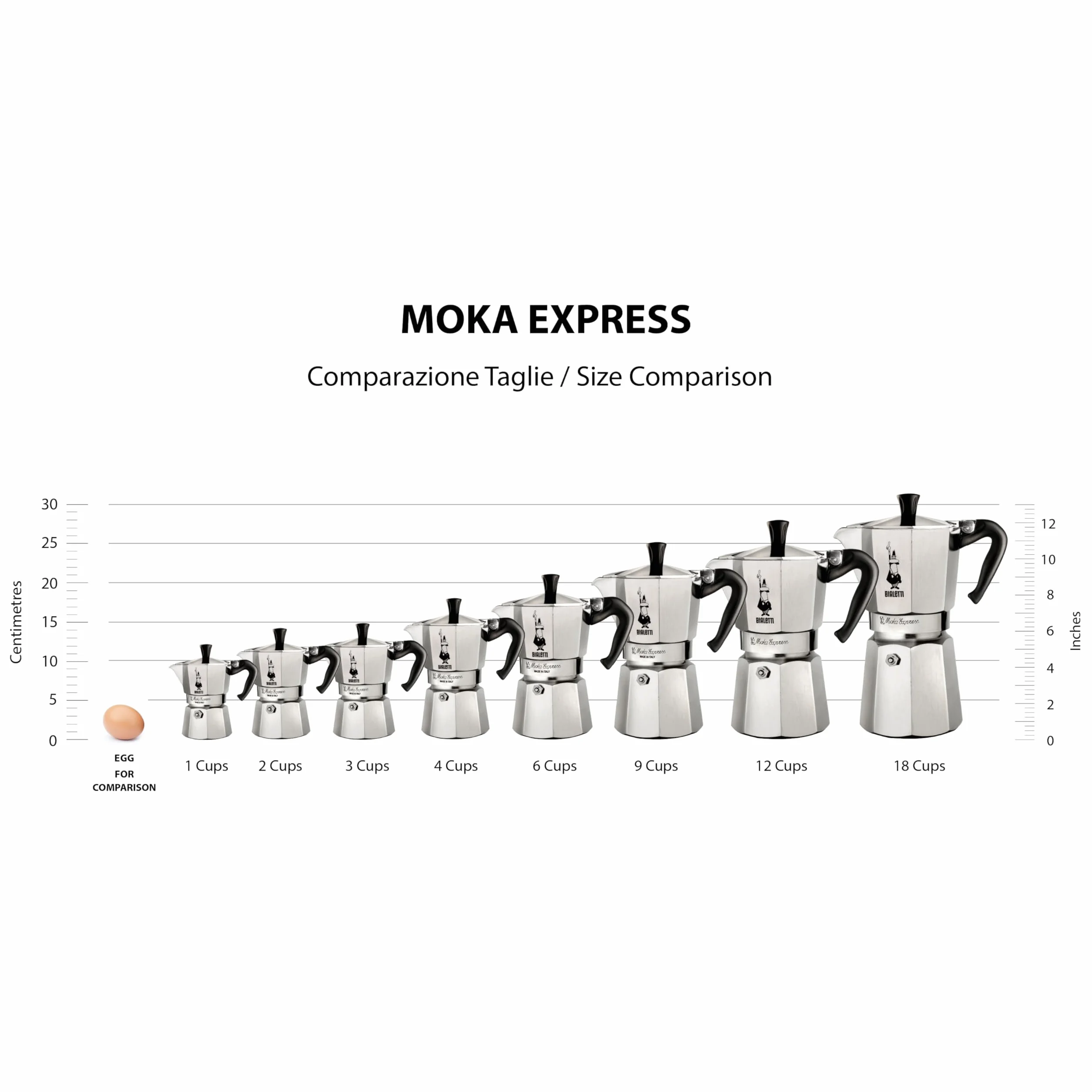 Bialetti Moka Express 3 Tazas Cafetera Italiana Espresso Aluminio Plata 130 Ml