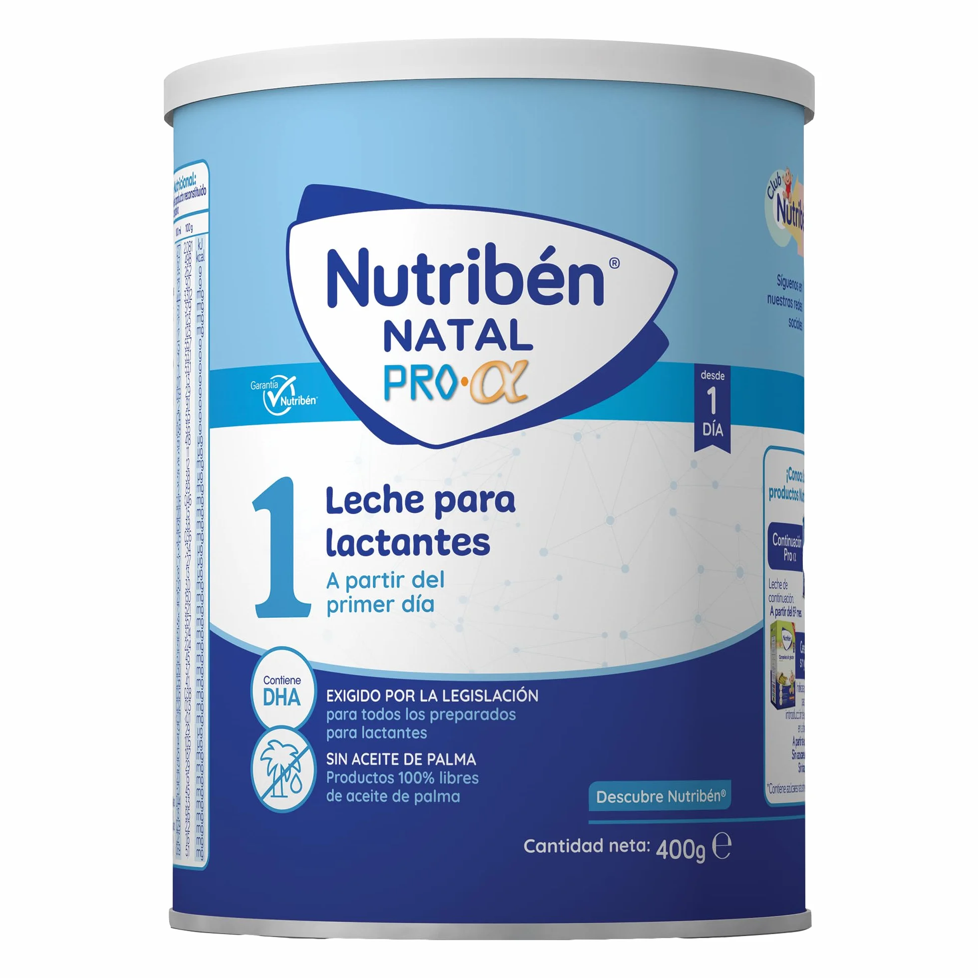 Nutribén Natal Pro Alfa 1 Leche en Polvo Bebé 1 Fórmula sin Aceite de Palma con DHA 400g