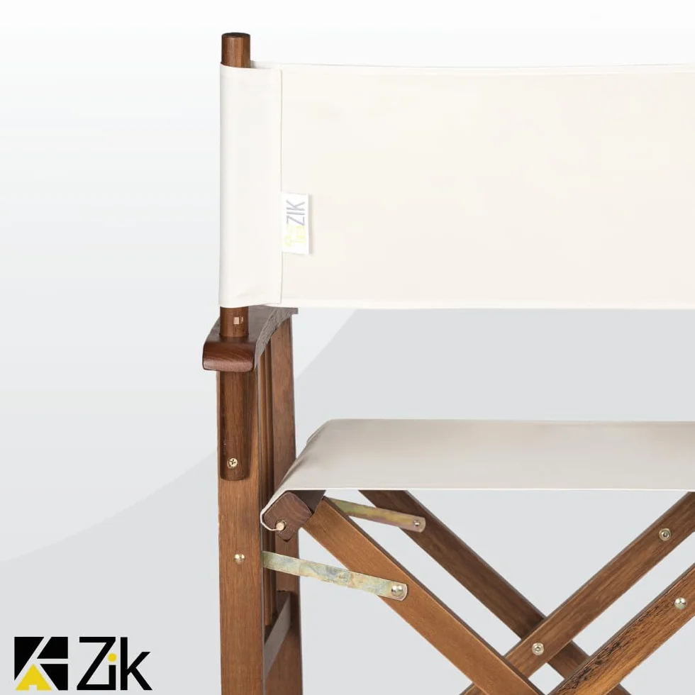 ZIK - Juego de 2 sillas de director plegables de madera, sillas de exterior plegables y plegables, sillas de madera para jardín, mar, playa, fácil mantenimiento, con rellenos extraíbles y lavables