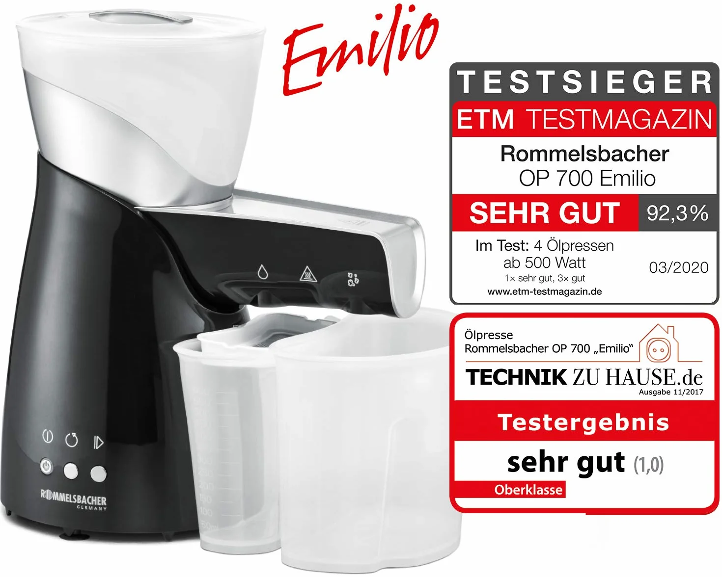 Rommelsbacher Oil Press Emilio OP 700 black white
