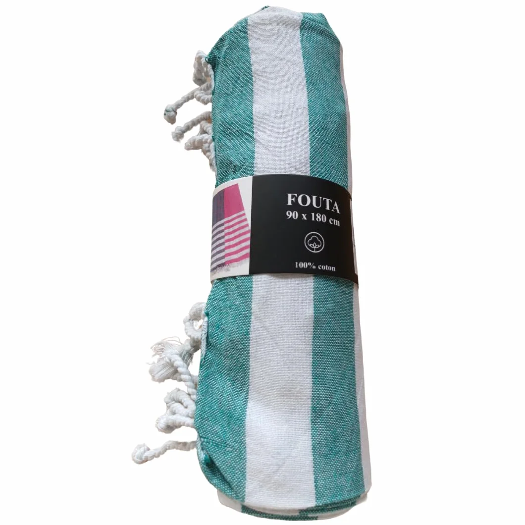 Atout Ciel - Toalla de Playa (90 x 180 cm, Raya), Color Verde