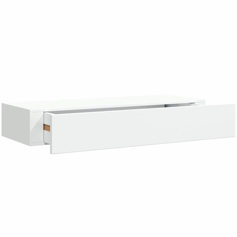 VidaXL Estante Flotante con Cajón MDF Blanco 60x23,5x10 cm