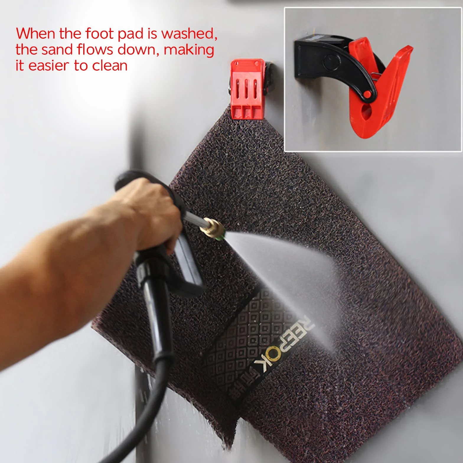 DIYARTS Abrazaderas para Lavado de Alfombras para el Piso, 4 Piezas Multiusos de Plástico para Montar en la Pared, para Limpieza de Coches, Abrazadera de Fijación para Alfombrillas, Abrazadera