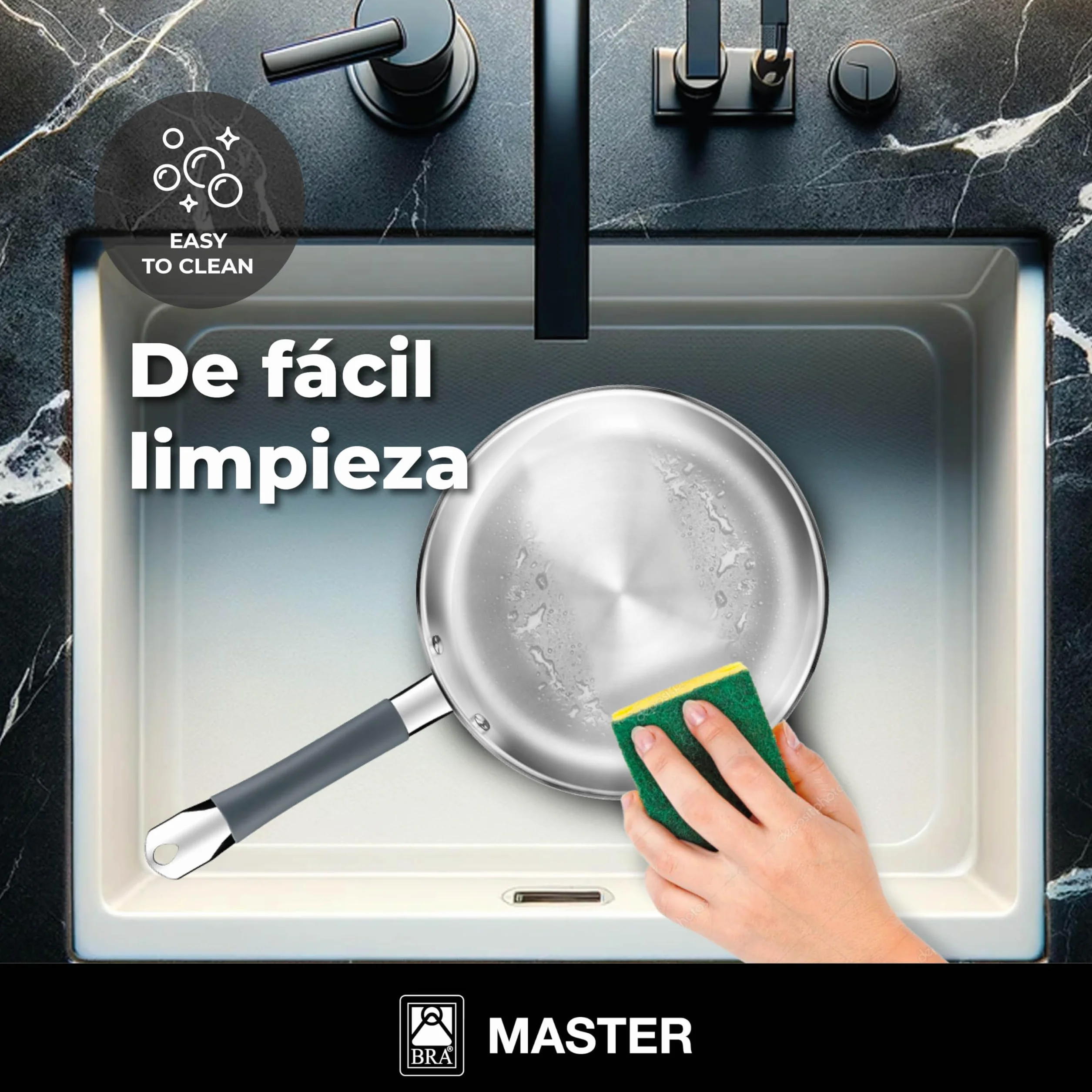 Set de sartenes acero inoxidable 20-24-28 cm Full Induction BRA Master