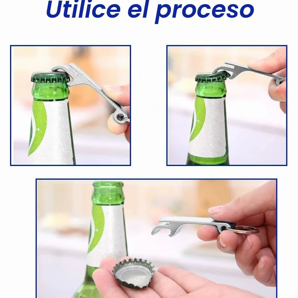 Abrebotellas de Cerveza 2 Pcs - Llavero Mini Multifuncional de Aluminio