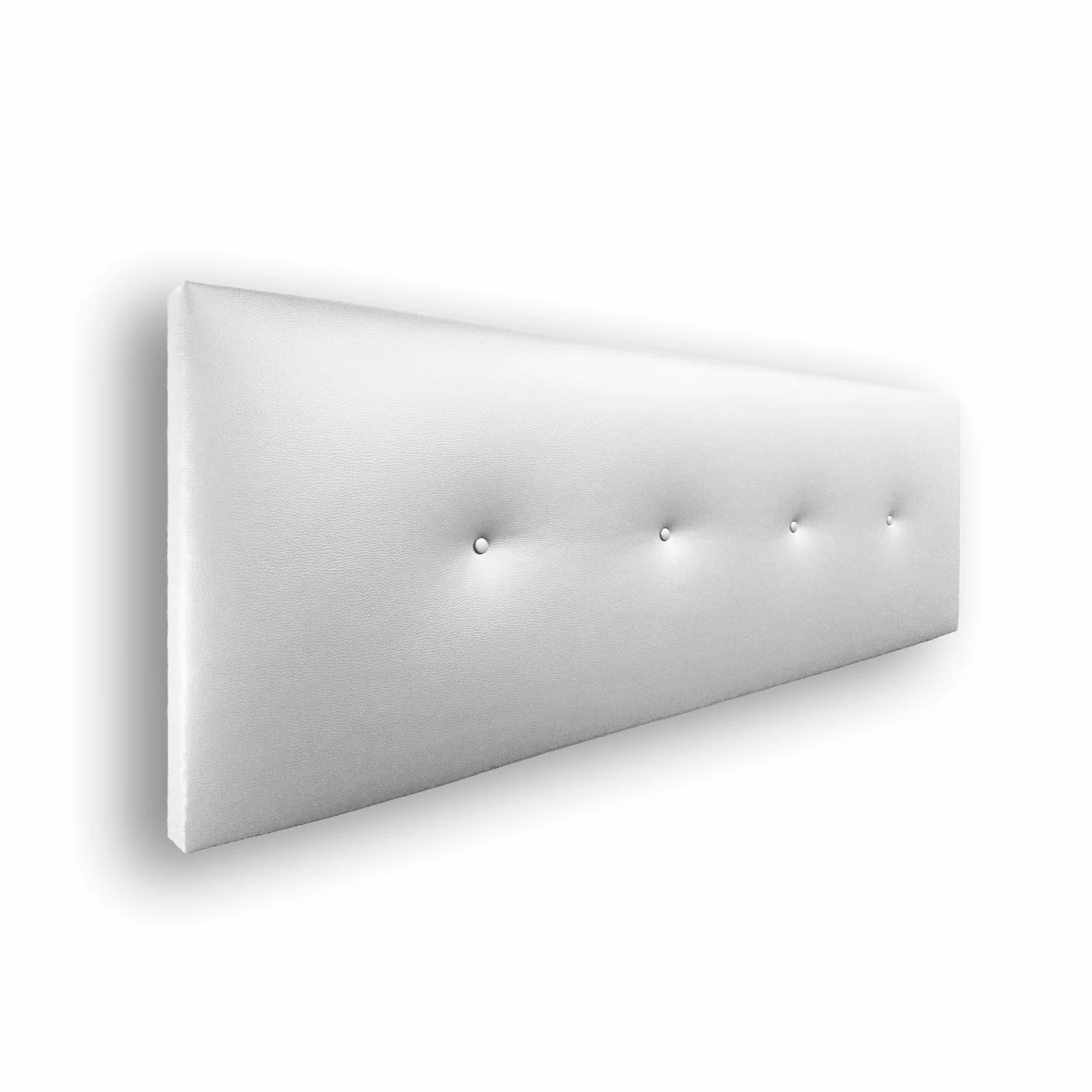 Silcar Home - Cabecero de Cama 135 Blanco Silvi - Tapizado, Estructura Madera, Hilera Botones Estilo Moderno - Fácil Instalación, Acolchado Confort - 135 cm, Polipiel Blanco