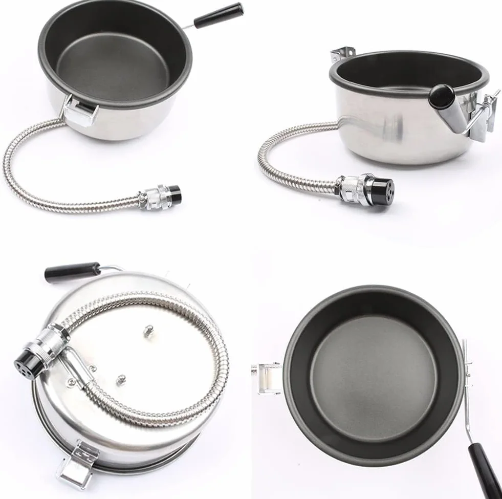Máquina de Palomitas de Aire Caliente con Accesorios, Olla 230g, Sartén Antiadherente Anti-quemaduras, 3 Fori-15 mm