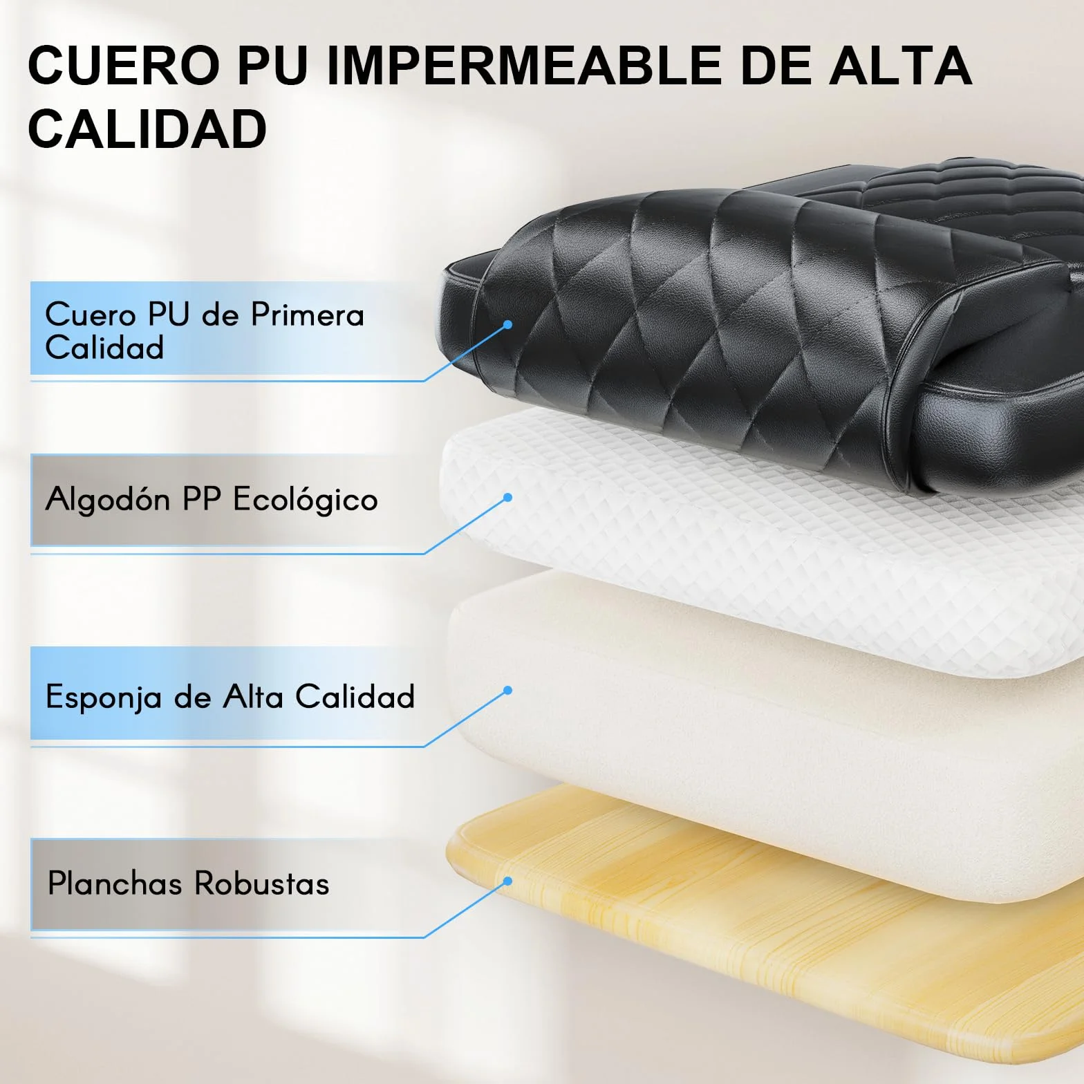 Silla de Oficina Ergonómica de Cuero PU con Reposapiés, Giratoria con Inclinación, Negro