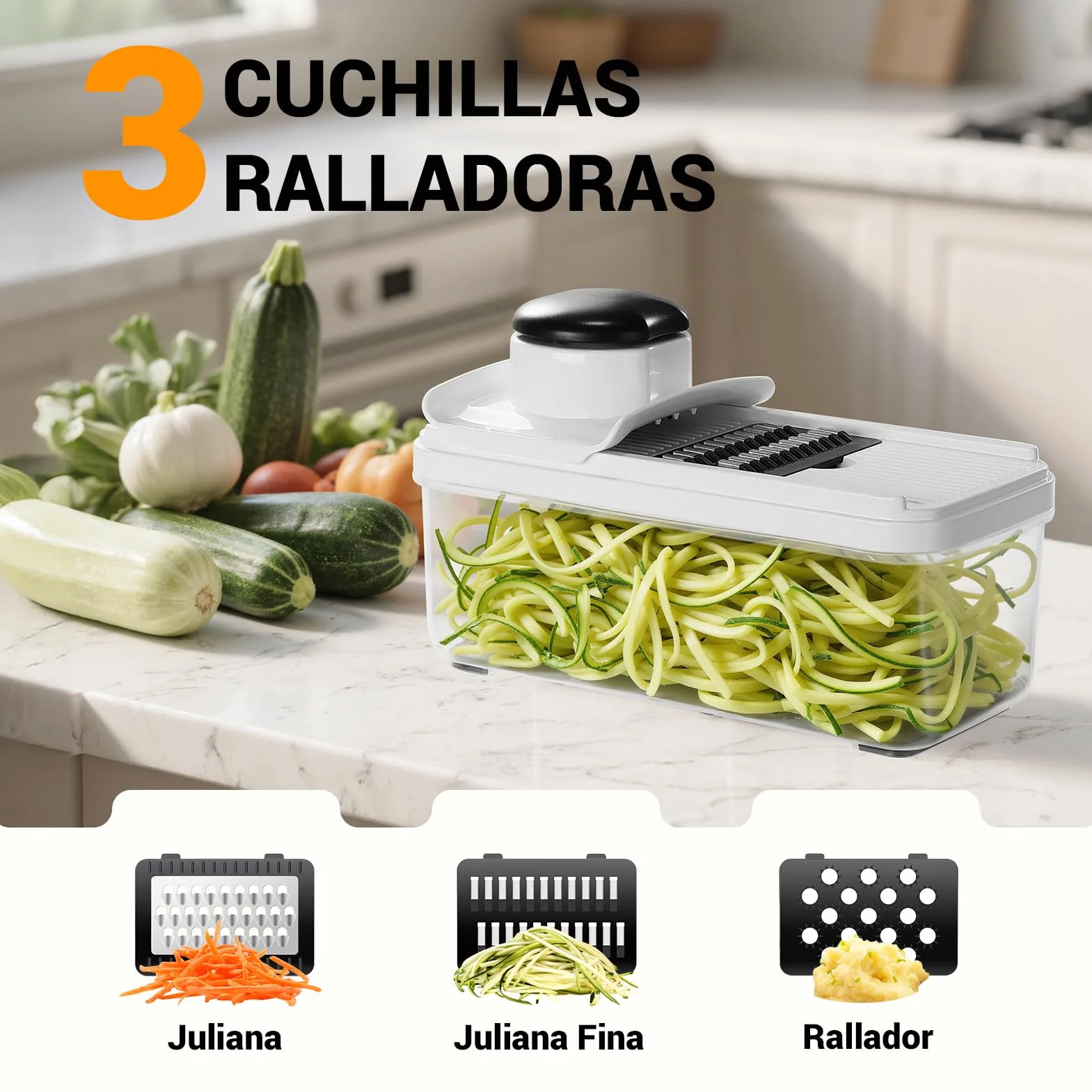 12 En 1 Cortador de Verdura, Mandolina de Cocina Profesional, Picador de Verduras con 7 Cuchillas Afiladas Intercambiables, Cortador verduras para Cebollas, Pepinos, Patatas y Zanahorias