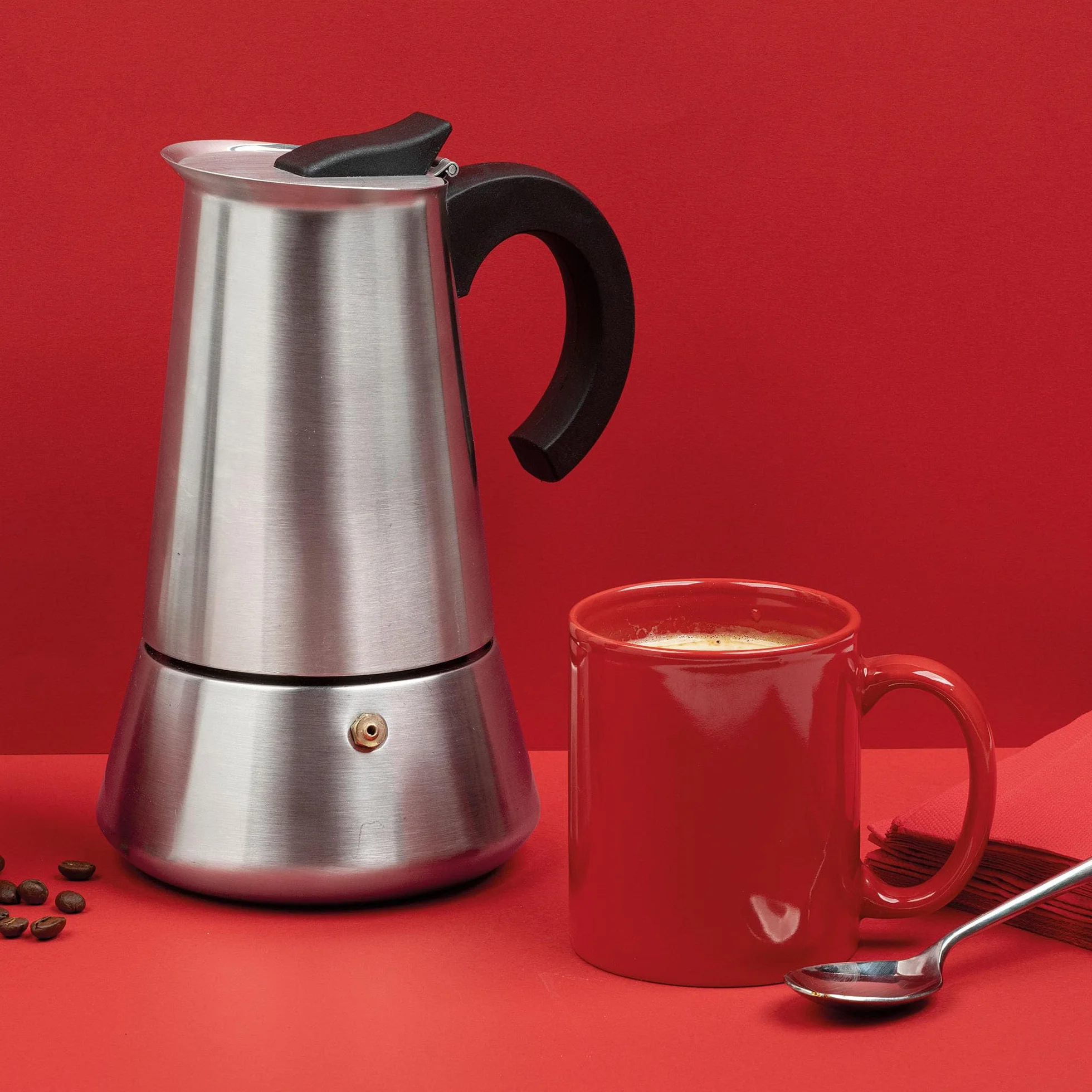 Jata CAX104 Cafetera Italiana Inducción 4 Tazas Acero Inoxidable