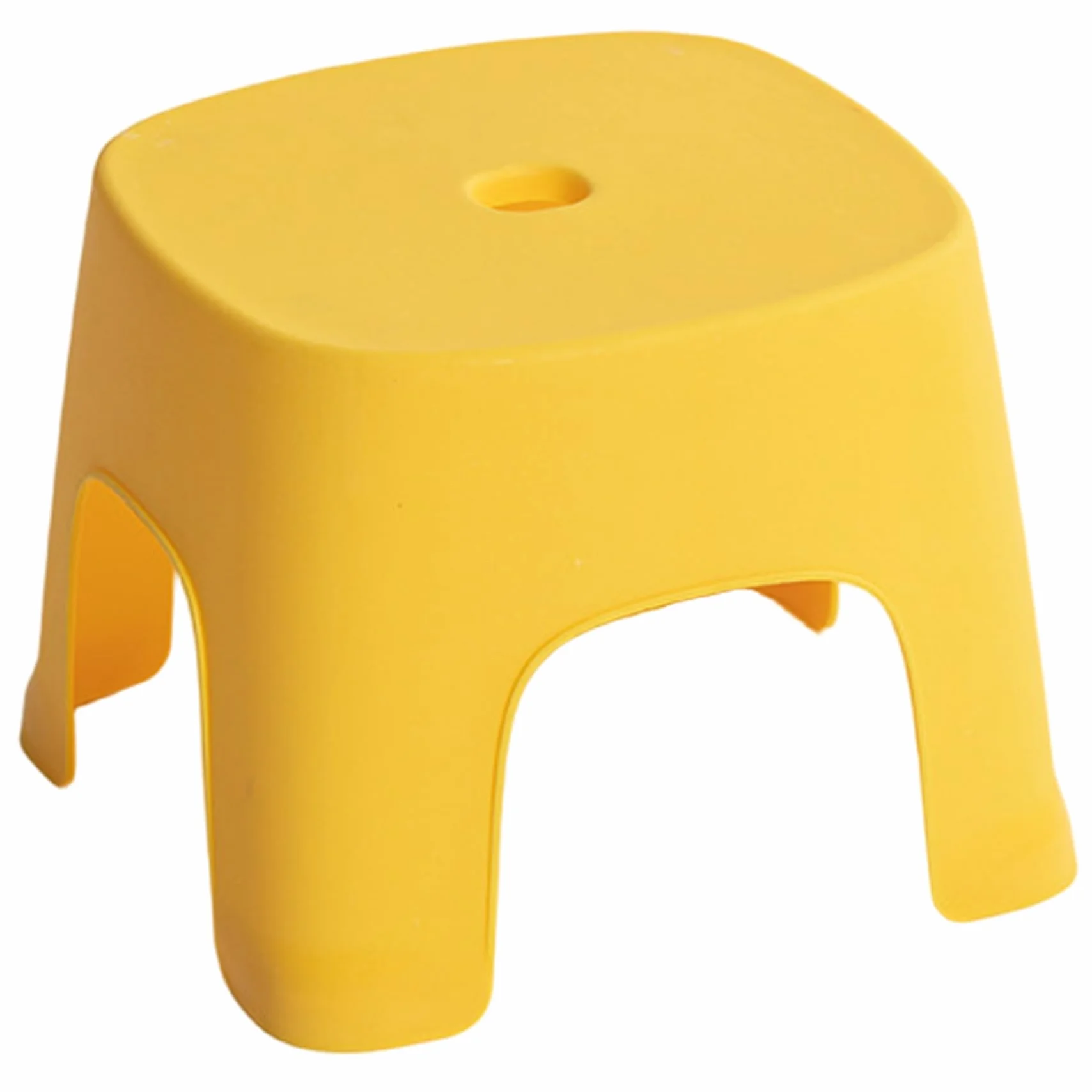 Taburete Infantil PVC 8x8x6 Pulgadas Apilables para Baño, Inodoro, Zapato Amarillo