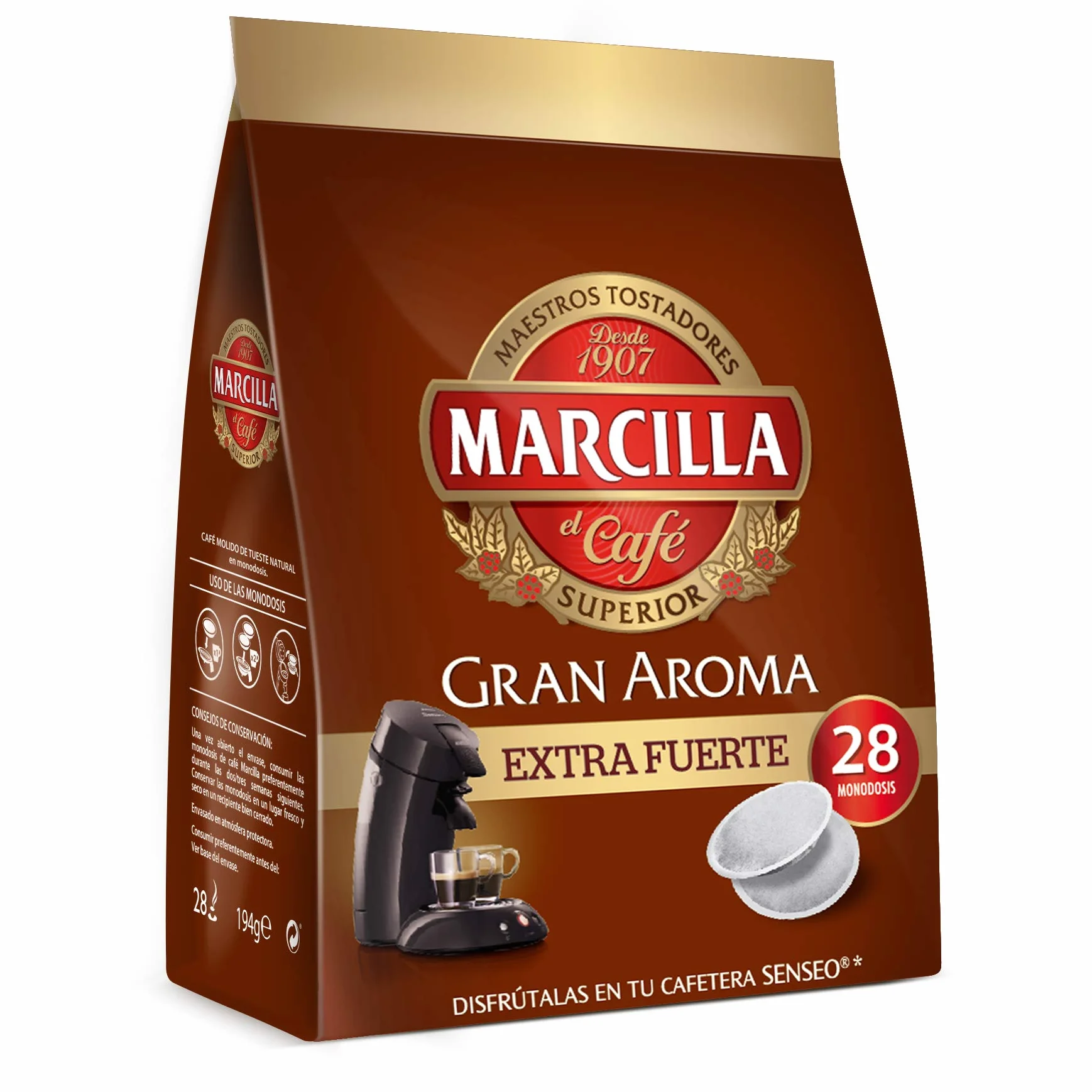 Marcilla Café Extra Fuerte para máquina Senseo - 140 monodosis