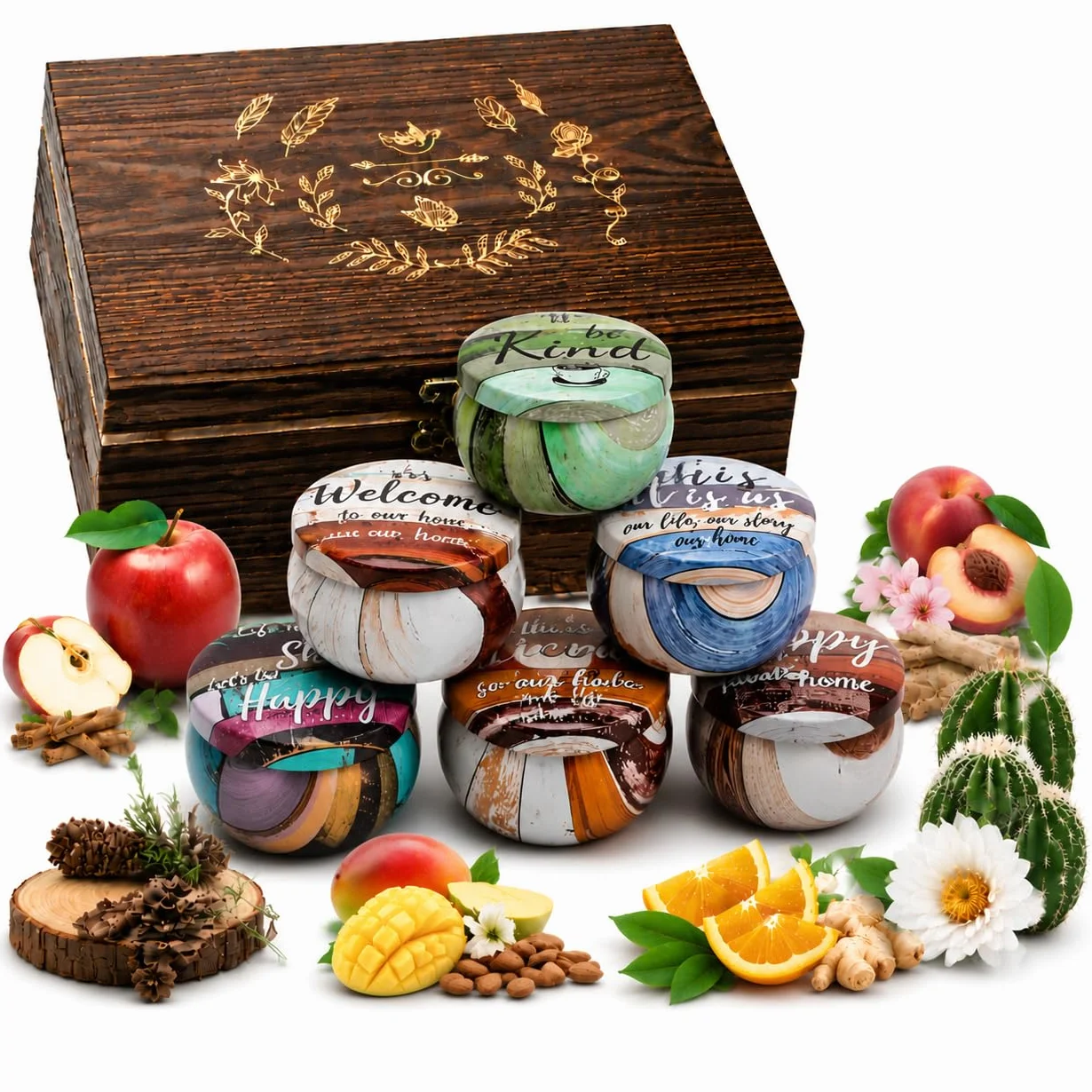 Velas Perfumadas para Mujer Navidad Regalar Amigo Madre Juego de Vela Aromáticas Relajantes de Soja Naturales Decorativas Set Regalo Cumpleaños Compañera Regalos Boda para Invitados
