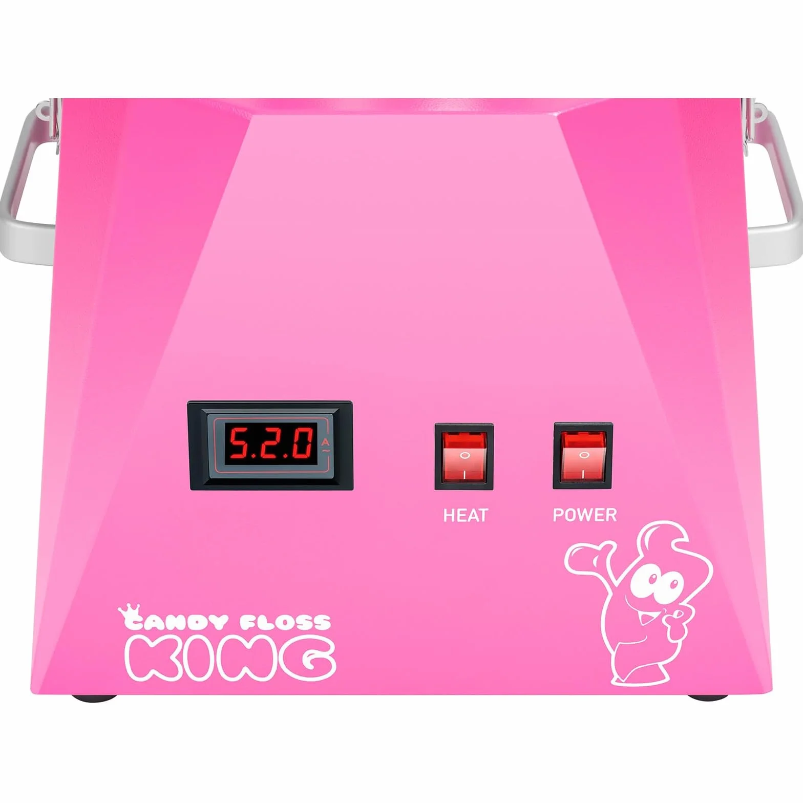 Royal Catering RCZK-1030-W-R Máquina de Algodón de Azúcar Industrial 1200W 52 cm Acero Inoxidable Rosa