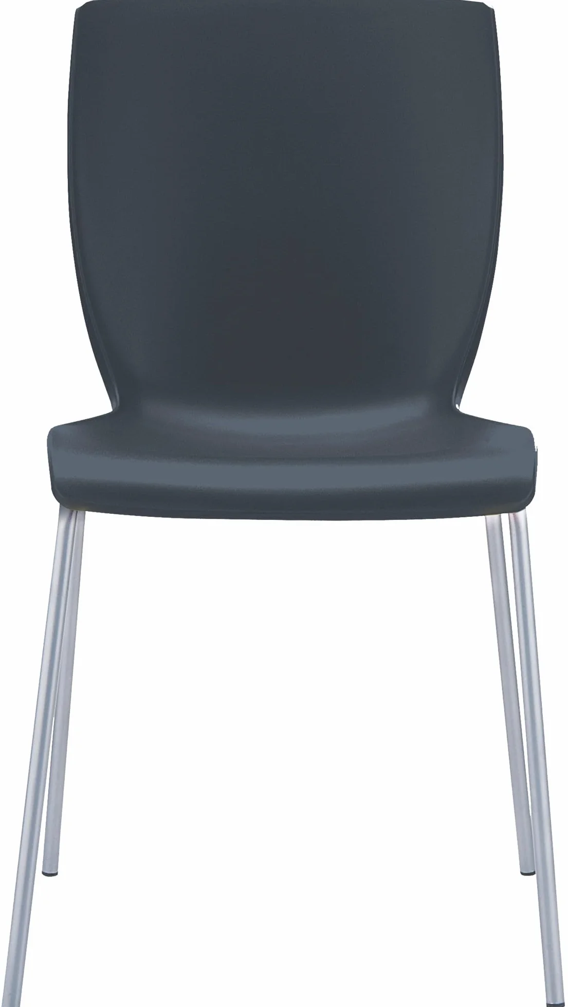 CLP Set De 2 Sillas Apilables Mio De Plástico I Sillas para Eventos Impermeables con Base De Aluminio & Respaldo, Color:Negro