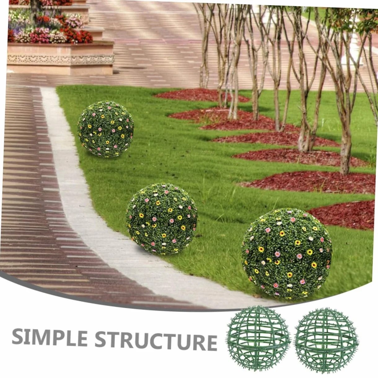 Artibetter 2 Piezas Arreglo Floral Esfera Topiaria De Alambre Marco De Esfera Topiario Marco Topiario De Plantas Soportes De Bolas De Topiario Un Jaula Artificial El Plastico