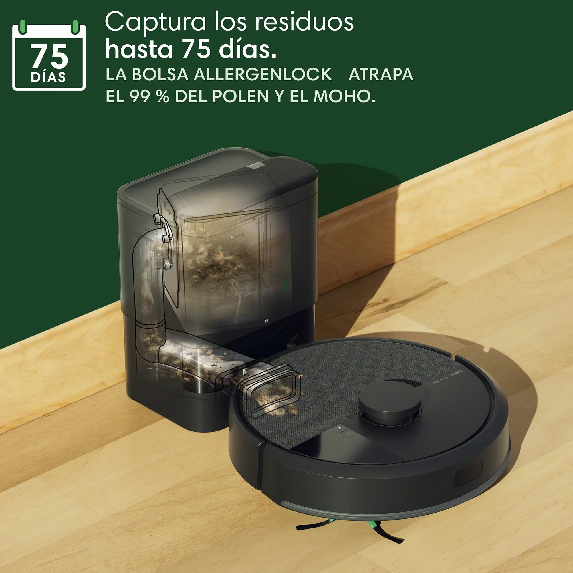 iRobot Roomba 105 Combo Base AutoEmpty Aspirador y friegasuelos 7000Pa 120 mins Clearview LiDAR SmartScrub