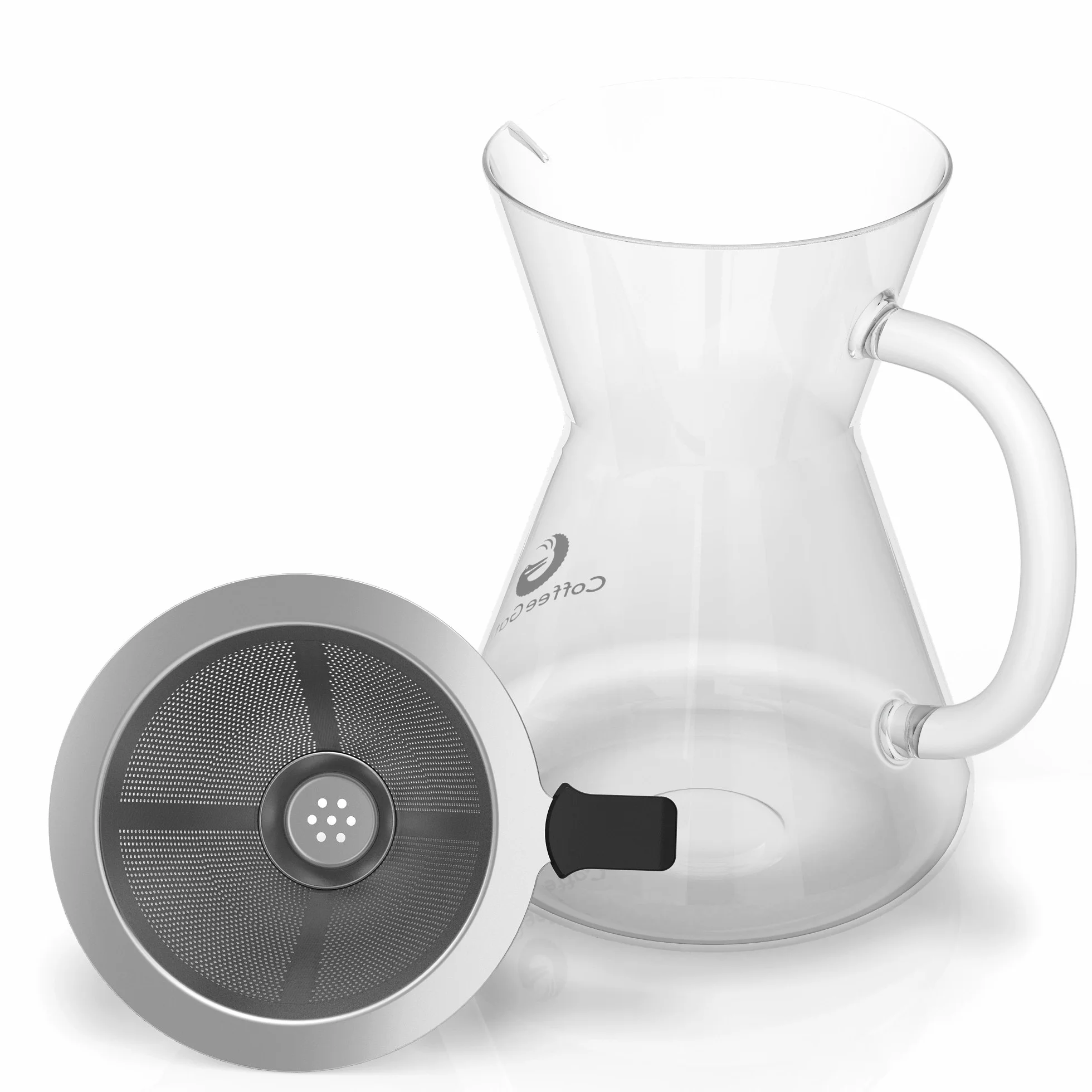 Coffee Gator Cafetera de goteo Pour Over manual con filtro de café permanente de acero inoxidable y jarra. (400ml)