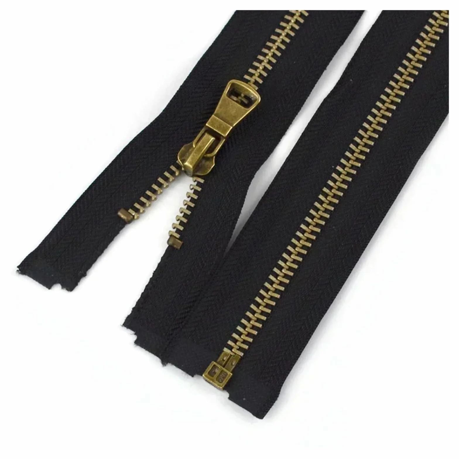 Cremallera Doble Apertura Cremalleras metálicas de bronce, 2-10 Uds., 5#, 40-80cm, cremallera extremo abierto for coser ropa, cremalleras for prendas, chaquetas