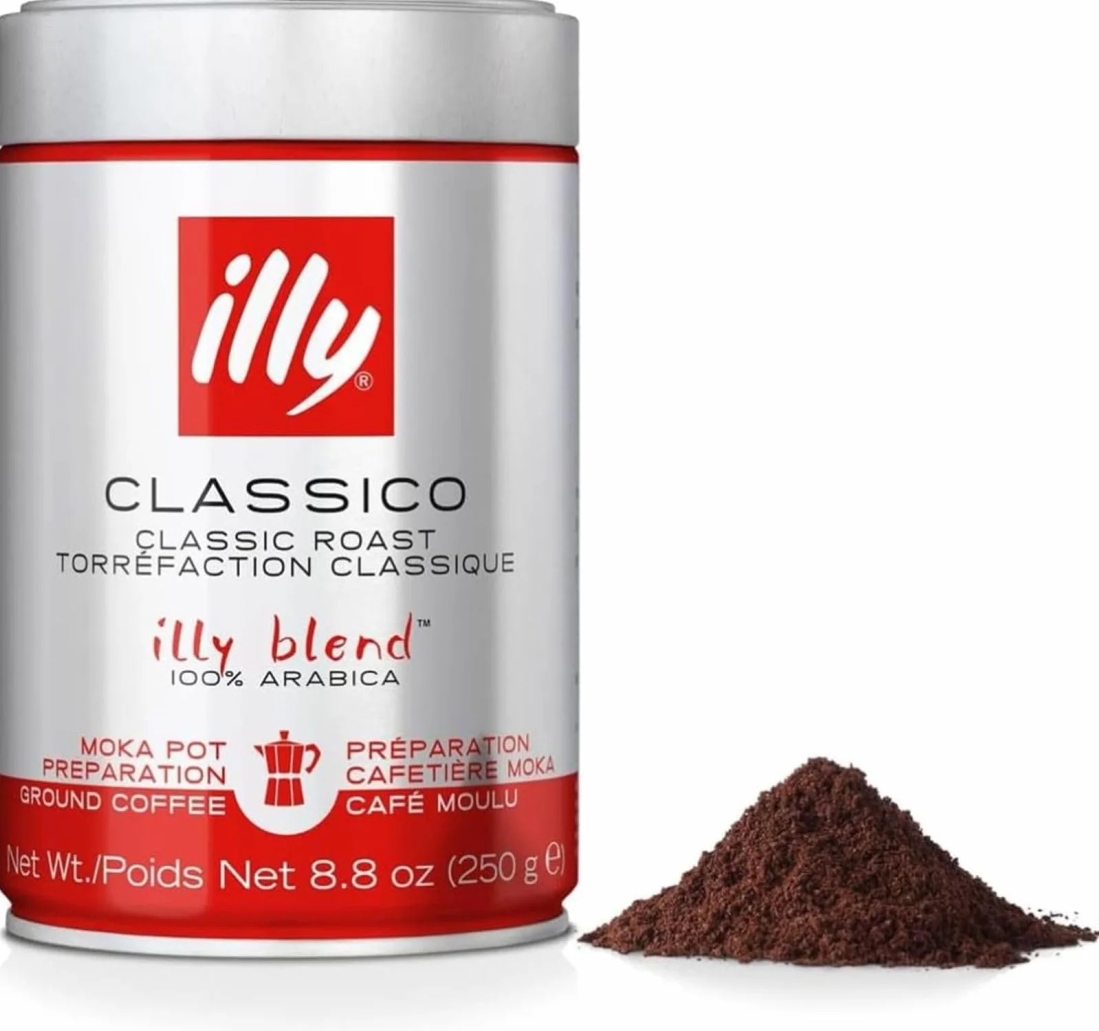 illy CLASSICO Café Molido para Cafeteras Moka 100% Arábica 250g