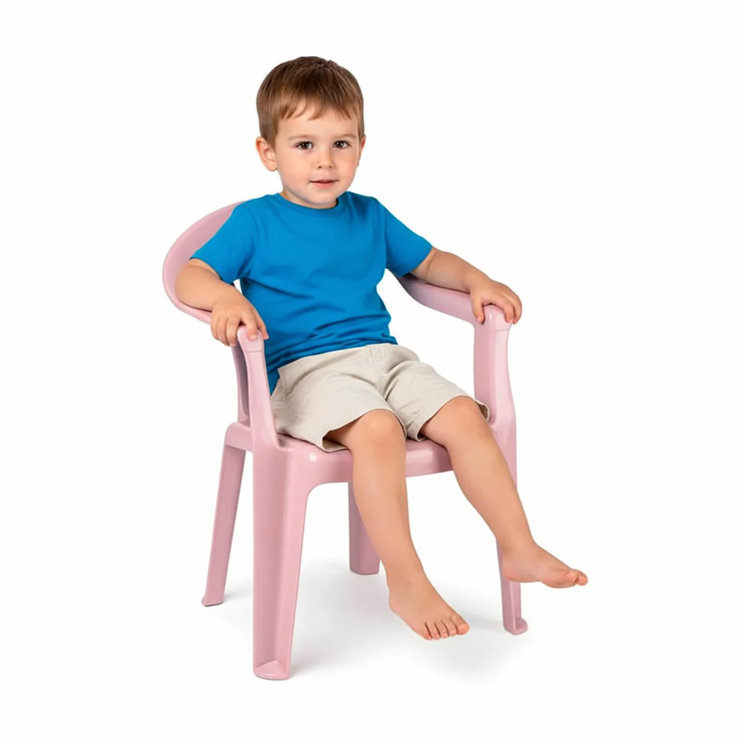 CABLEPELADO Silla Infantil de Plástico para Jardín, Terraza, Patio y Camping - Apta para Niños, Altura Total 49.5 cm, Rosa