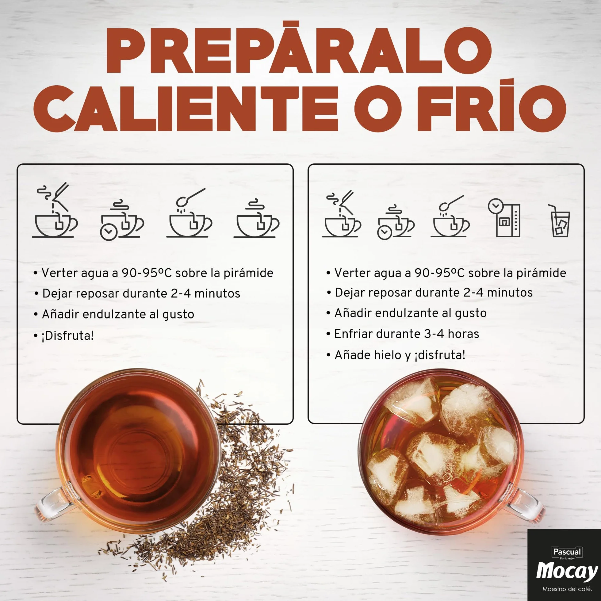 Caffé Mocay Pu Ehr Té Rojo Infusión Pack 2 Latas 40 Pirámides Compostables
