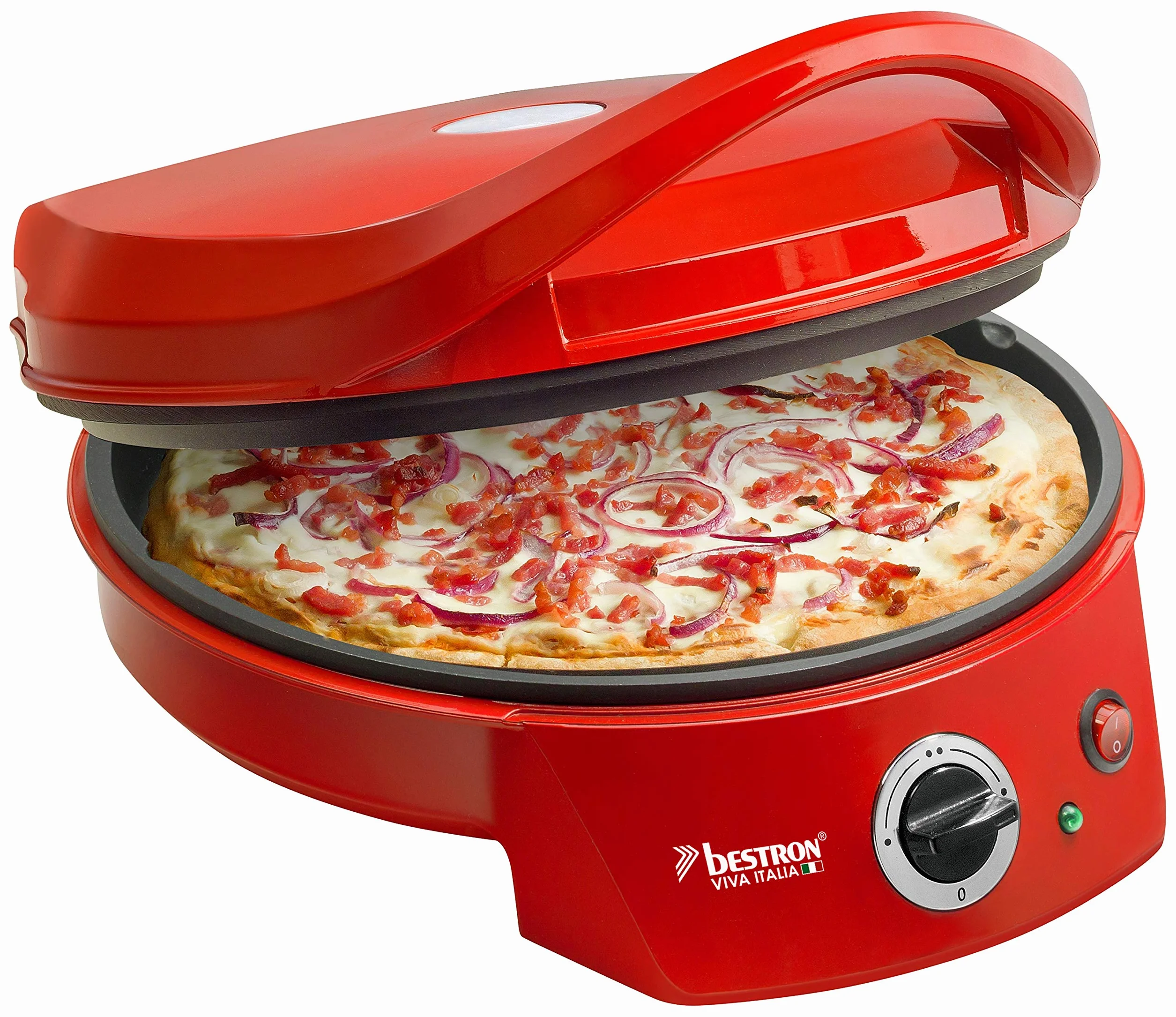 Bestron Horno Grill Eléctrico para Pizza Viva Italia 230°C 1800 W Rojo