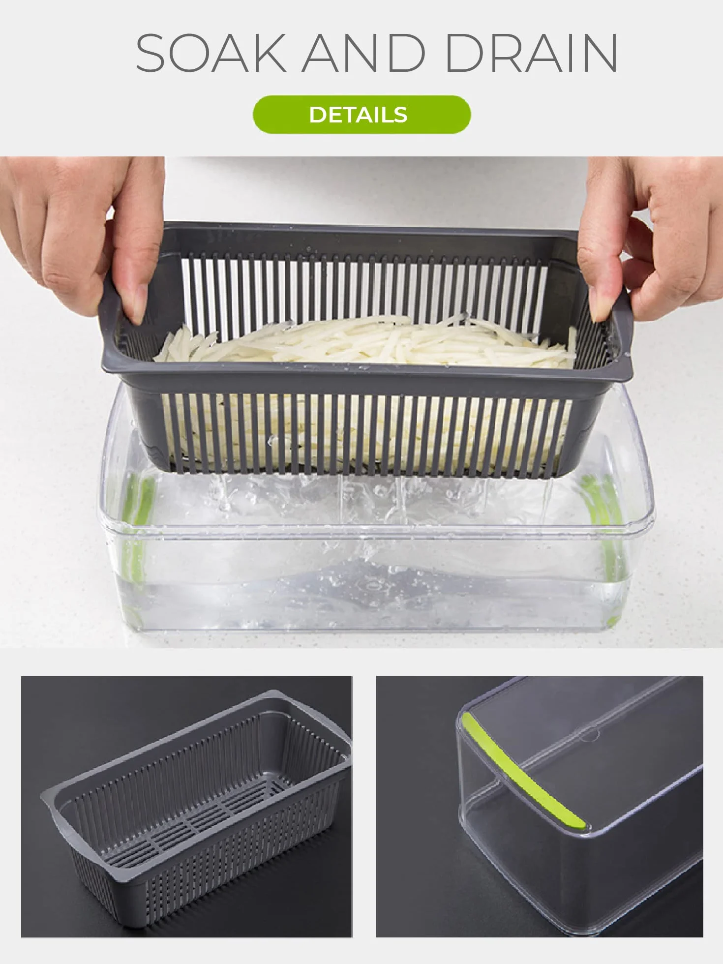 Cortador de verdura Manual, Mandolina de Cocina Multifuncional 13 en 1-2 Cuchillas, 7 Rebanadoras Rallador, Separador de Huevo y Escurridor, Cuchillas Acero Inoxidable