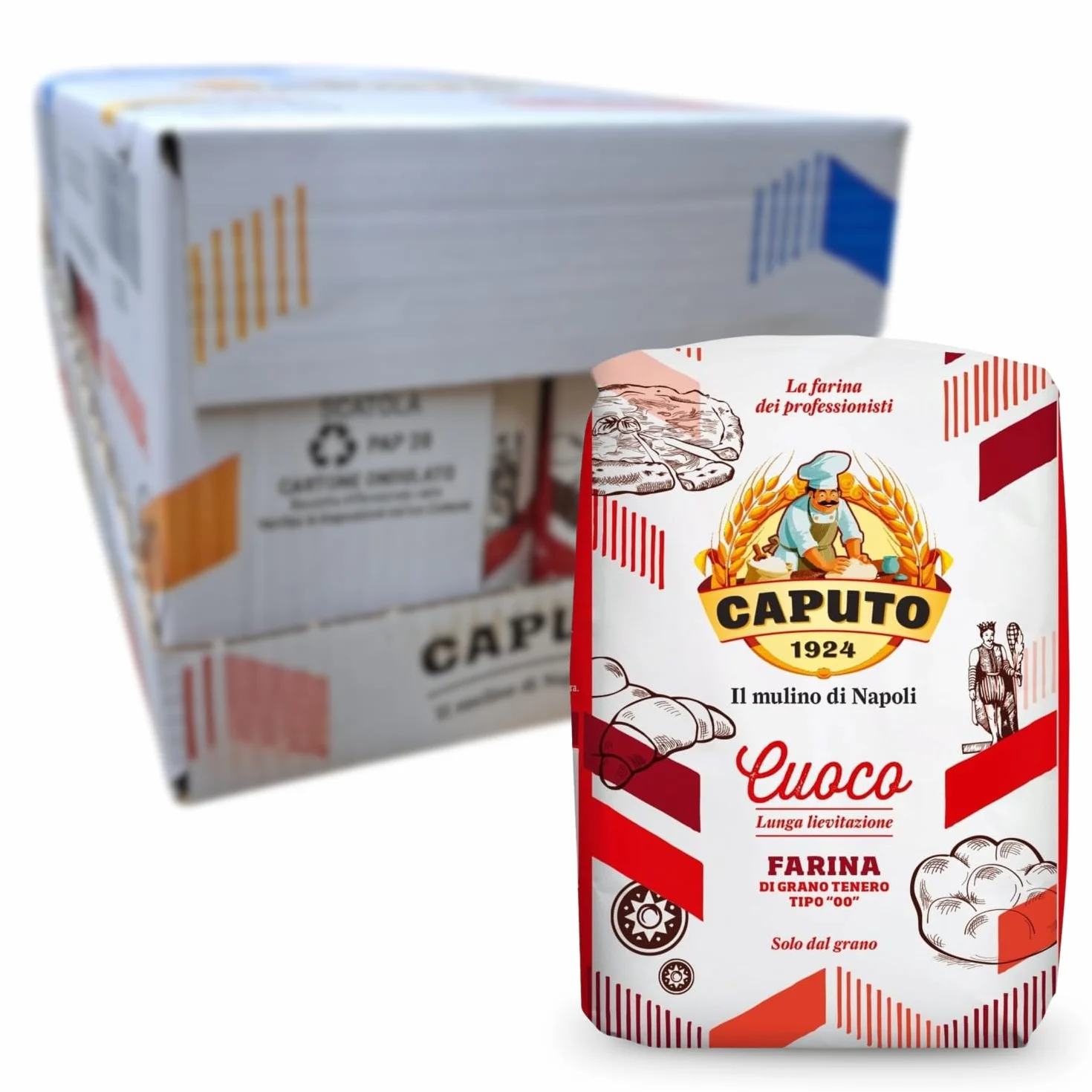 Caputo Harina de trigo blando tipo 00 Cook 1 kg Paquete de 10