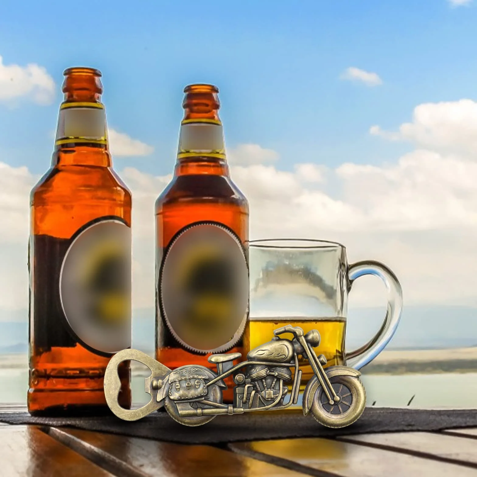 VEGCOO Abridor de Cerveza, Abrebotellas de Motocicleta Divertido Regalos Navidad Regalo de Cerveza para Hombres con Caja, Regalos de Moto Regalo de Cumpleaños para Hombre Papá Esposo Novio