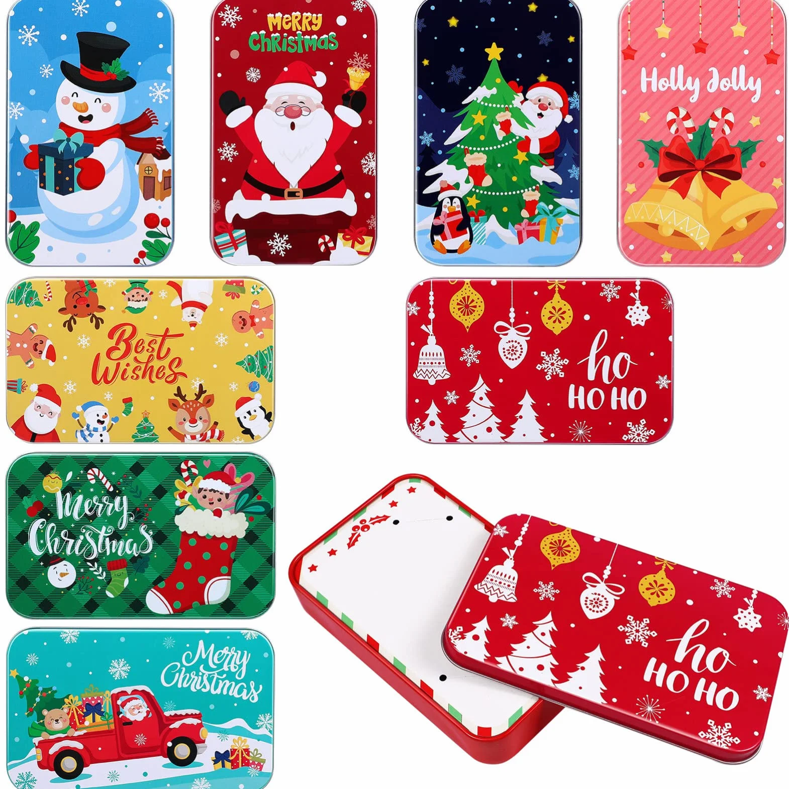 Cabilock 8 botes de galletas navideñas: soporte para tarjetas de de Navidad, gran embalaje para o de dinero