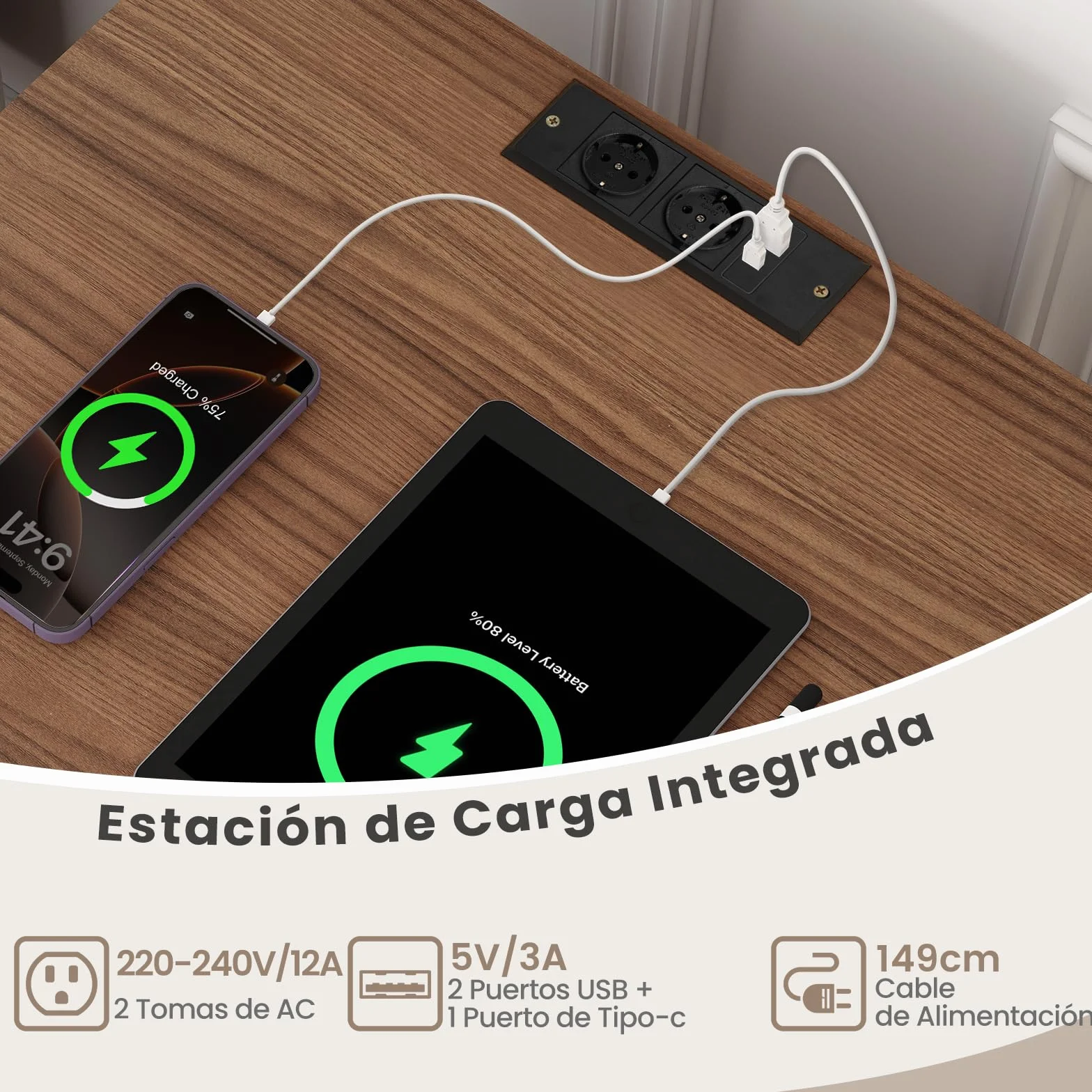 GIANTEX Mesa Auxiliar para Tocadiscos, 53x45x78.5 cm, Mesilla de Noche con Carga, 150 Discos, Marrón