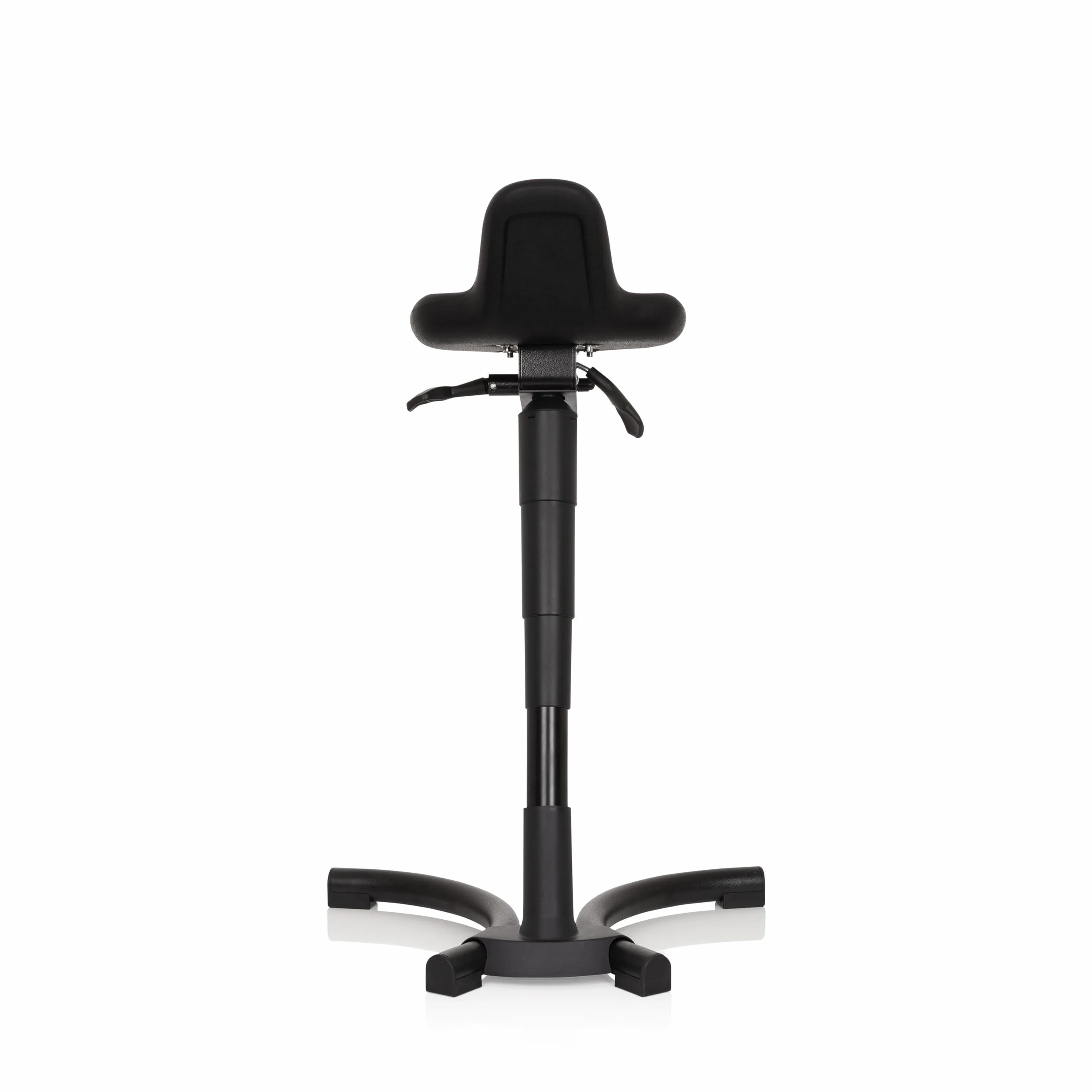 Taburete para Oficina Taburete de Trabajo Multiusos Top Work 34 Asiento de Goma Duro con Respaldo Altura Ajustable Negro