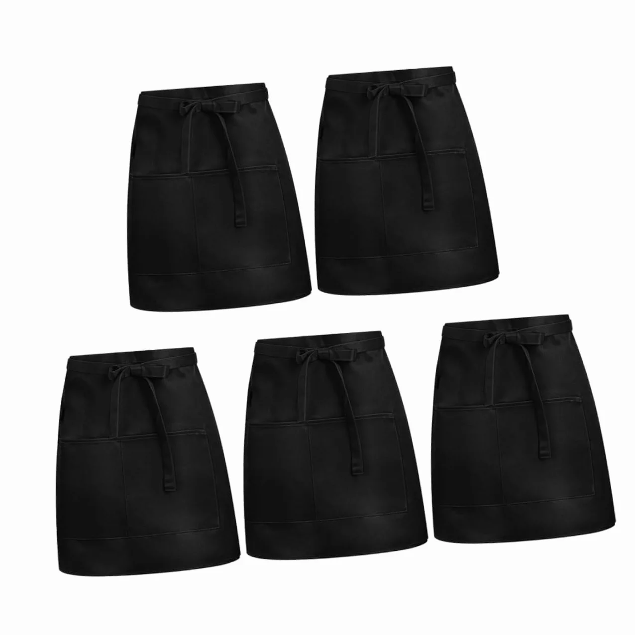 SOIMISS 5piezas Delantal Corto con Múltiples Bolsillos de Media Cintura para Personal de Servicio y Camareras Bistró y Tienda de Café