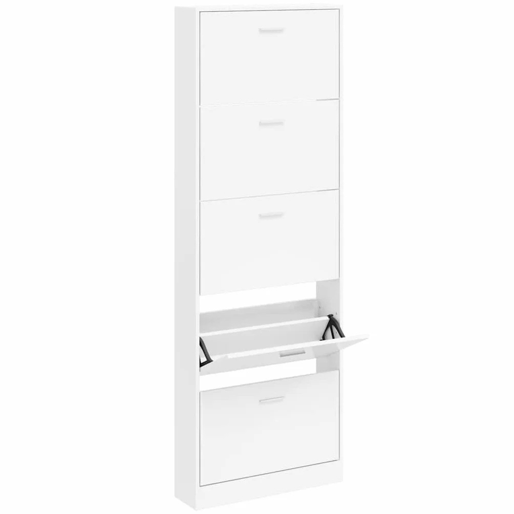 vidaXL Zapatero de Madera Blanco 5 Compartimentos Mueble Almacenaje de Zapato