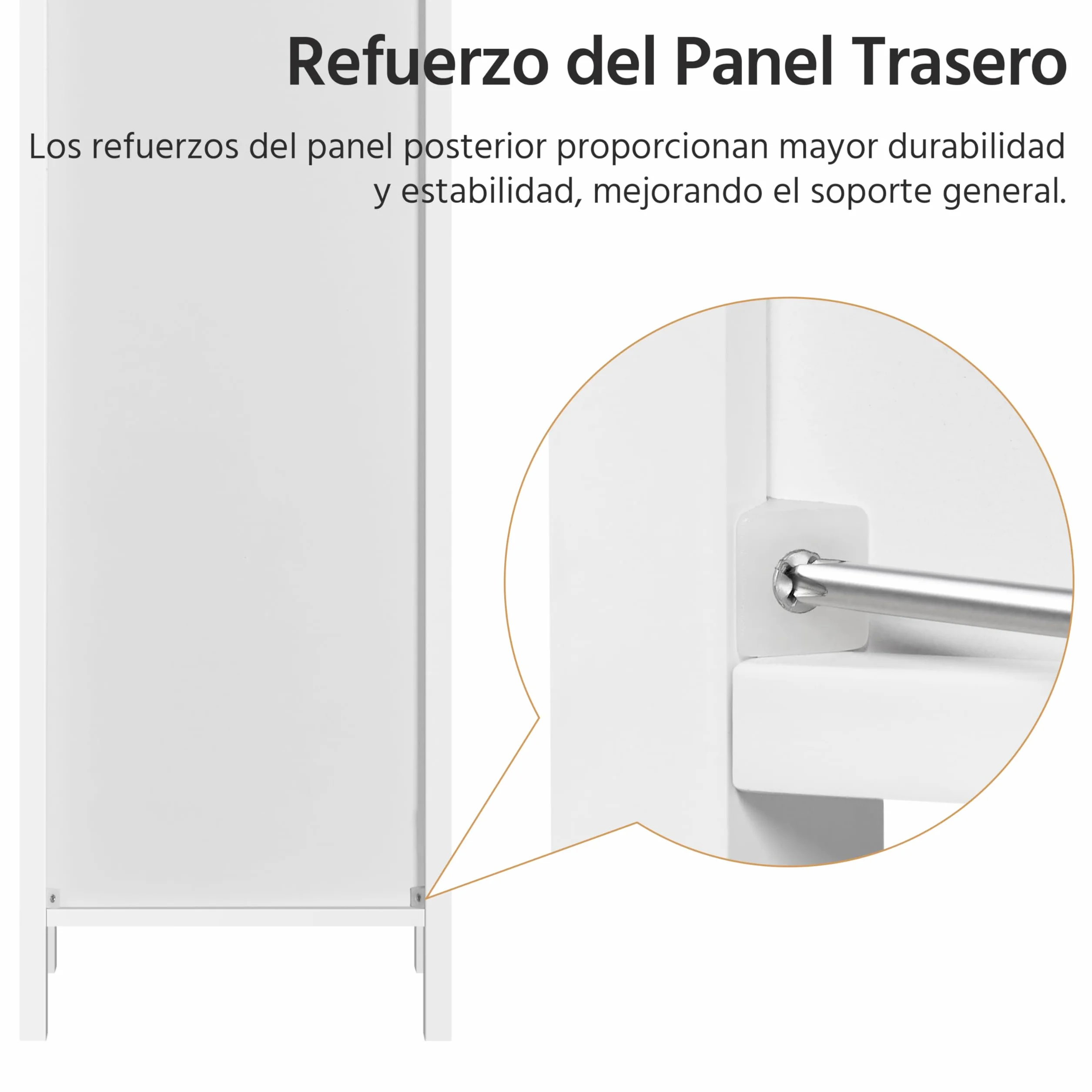 Yaheetech Armario Alta de Baño Mueble Auxiliar 2 Estantes Abiertos 3 Cajones 30x30x142 cm Blanco
