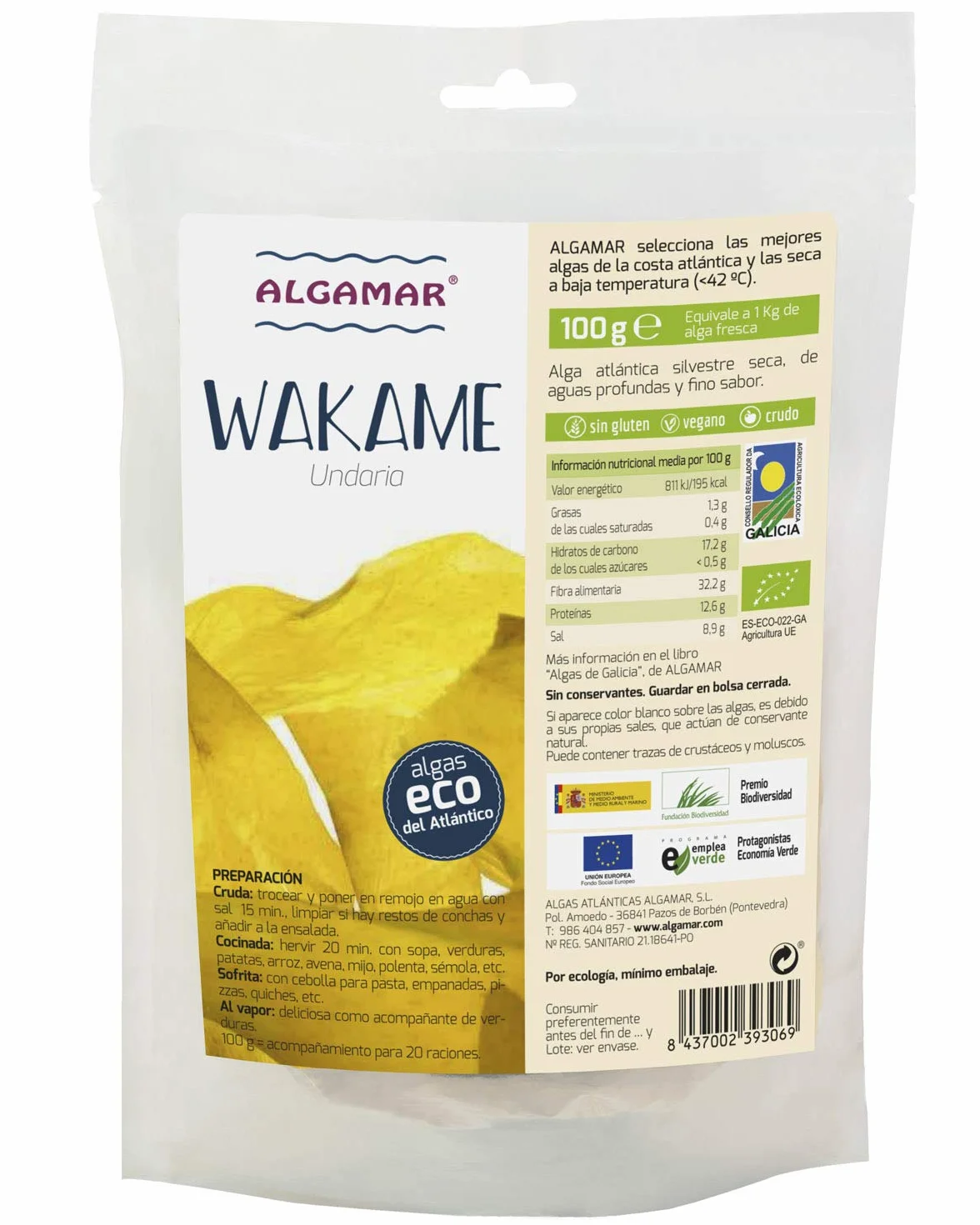 Algas Wakame 100 Gr Algamar