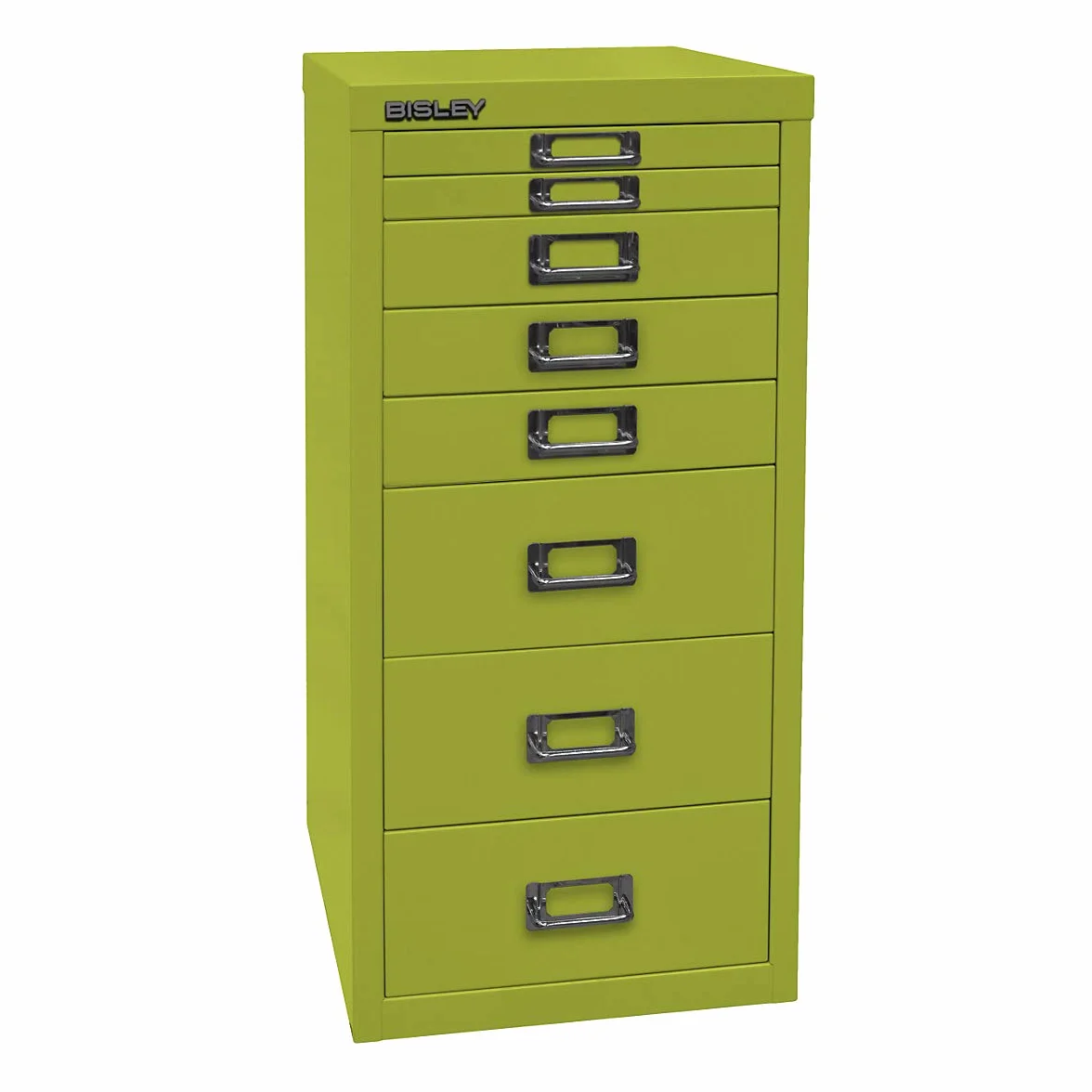 Bisley multid rawer, 29er Serie, DIN A4, 8 cajones, Metal, 603 Naranja, 38 x 27.9 x 59 cm