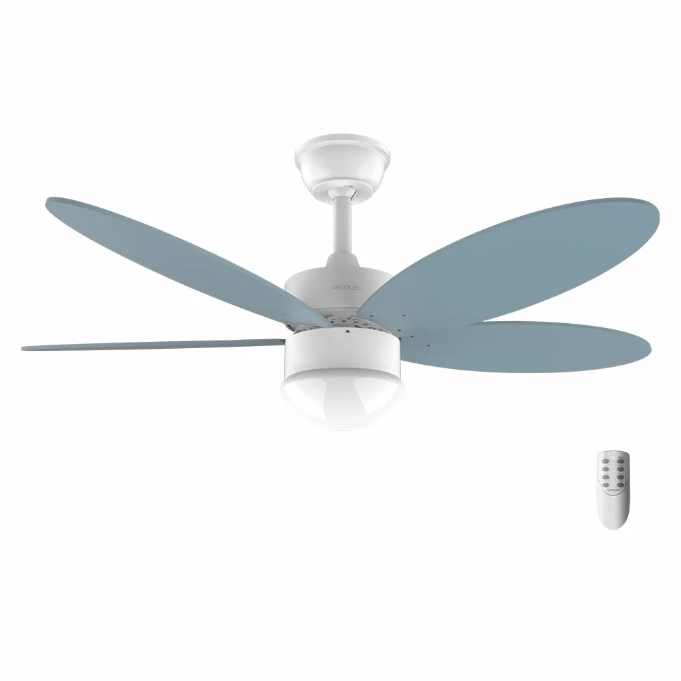 Cecotec Ventilador de Techo con Luz EnergySilence Aero 4260 Sky. 40 W, Motor DC, Diámetro 42” con 5 Aspas Reversibles, Luz LED, Mando a distancia, Temporizador, 6 Velocidades