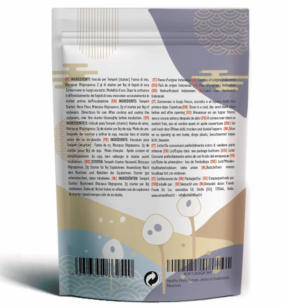 Inóculo para Tempeh Healthy Mom 70g Cultura Iniciadora Importado de Indonesia