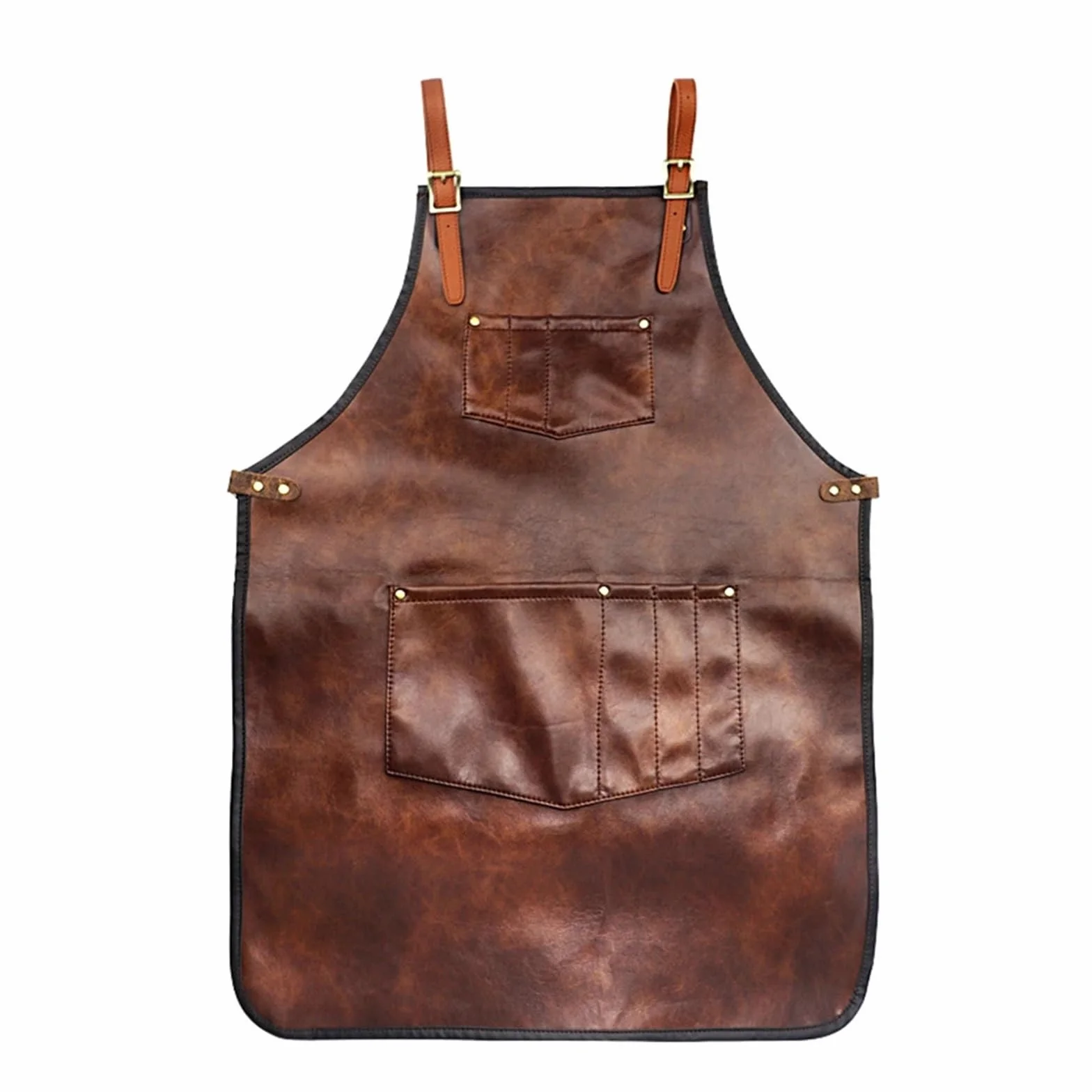 delantal cocina Delantales de cuero, delantal vaquero profesional peluquería for hombres, salón barbería, Retro, múltiples bolsillos, teñido y corte pelo