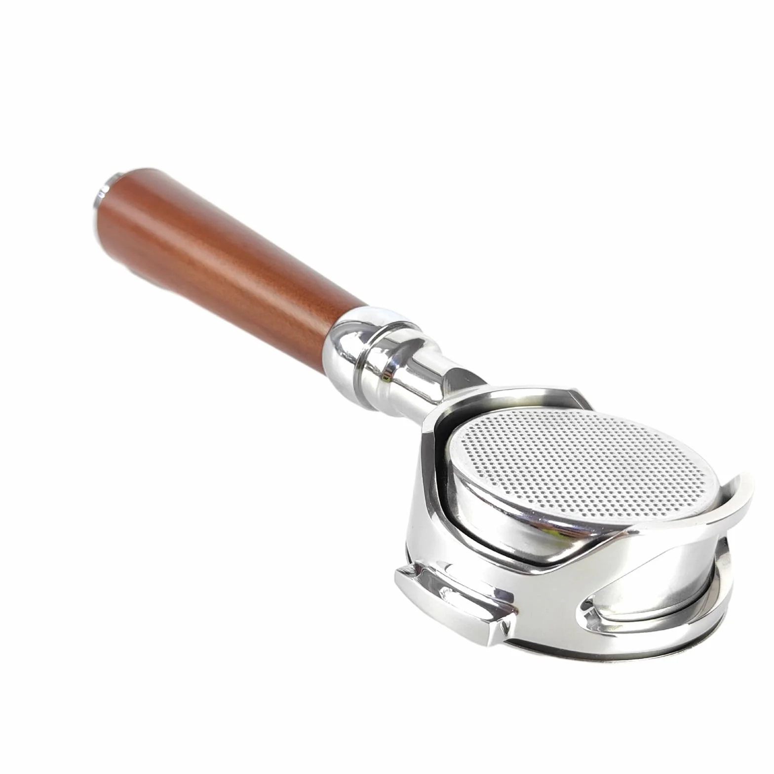 Portafiltro sin fondo para cafetera de 58 mm con mango de madera para cafetera EXPOBAR E61 FAEMA SEMRMO