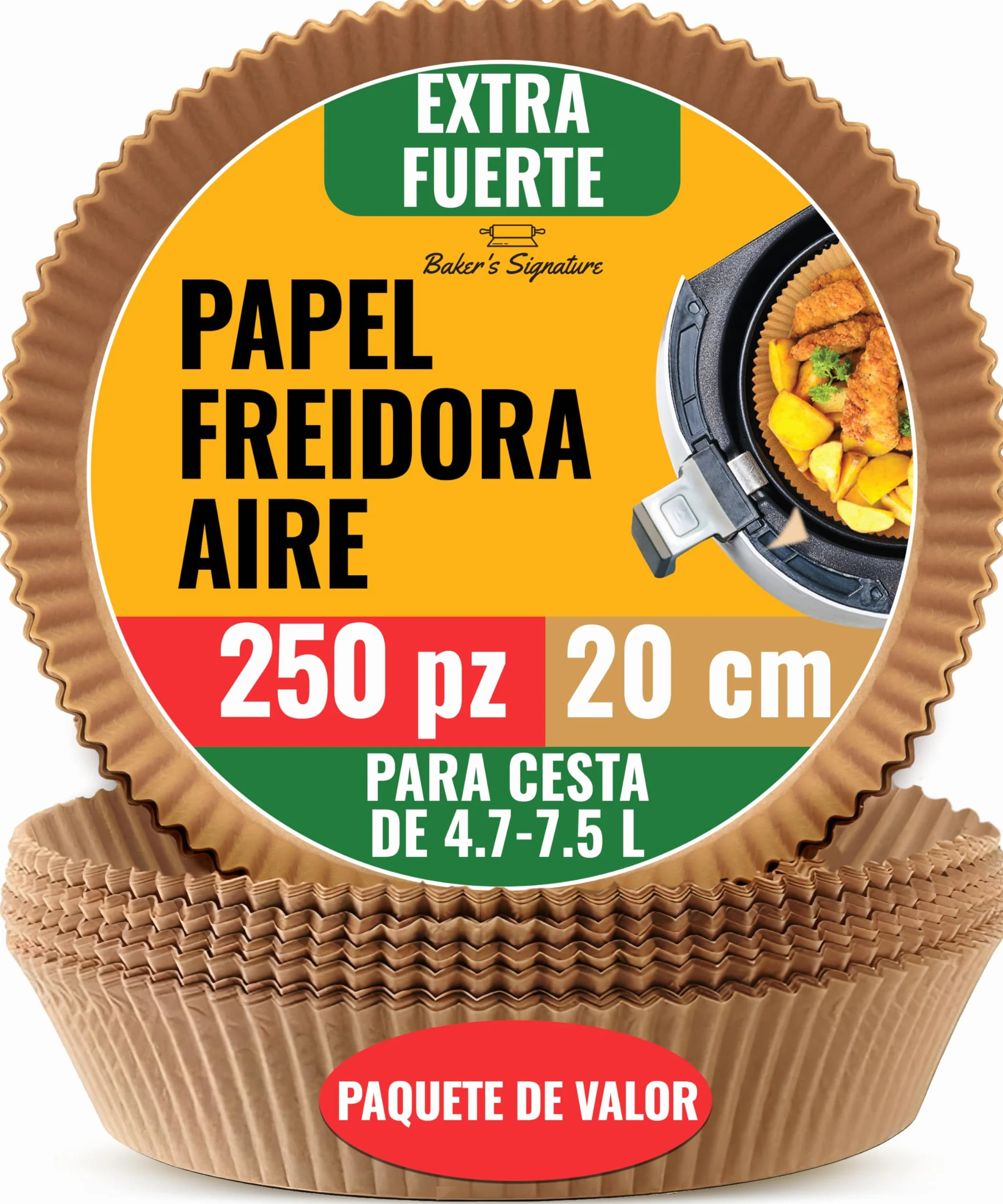 Forros para freidora de aire, 250 unidades, forros desechables de papel pergamino para freidora de aire, hojas para hornear sin blanquear, redondas de 8 pulgadas para cestas de hasta 5-8 cuartos de